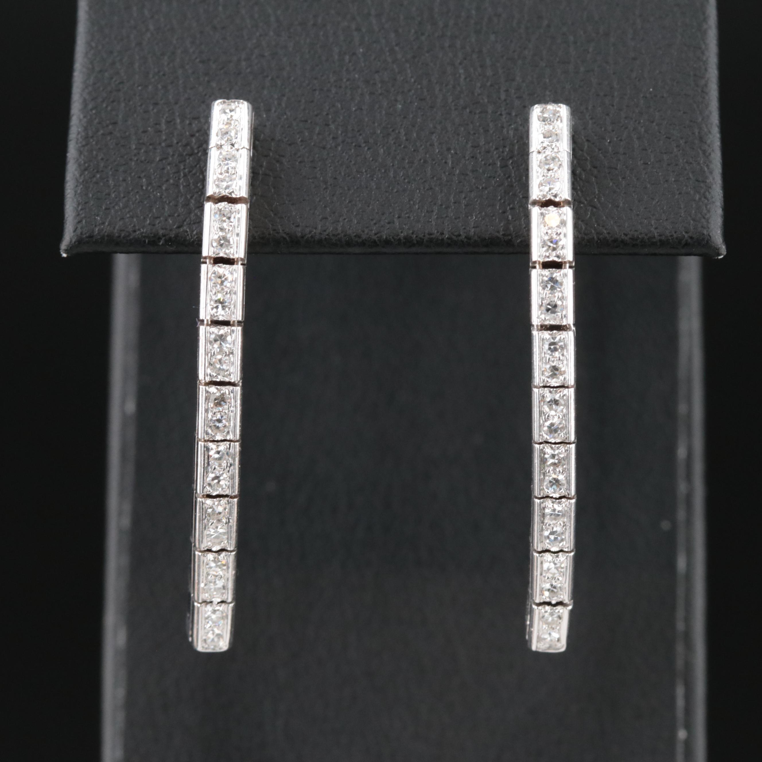 14K 0.50 CTW Diamond Line Drop Earrings