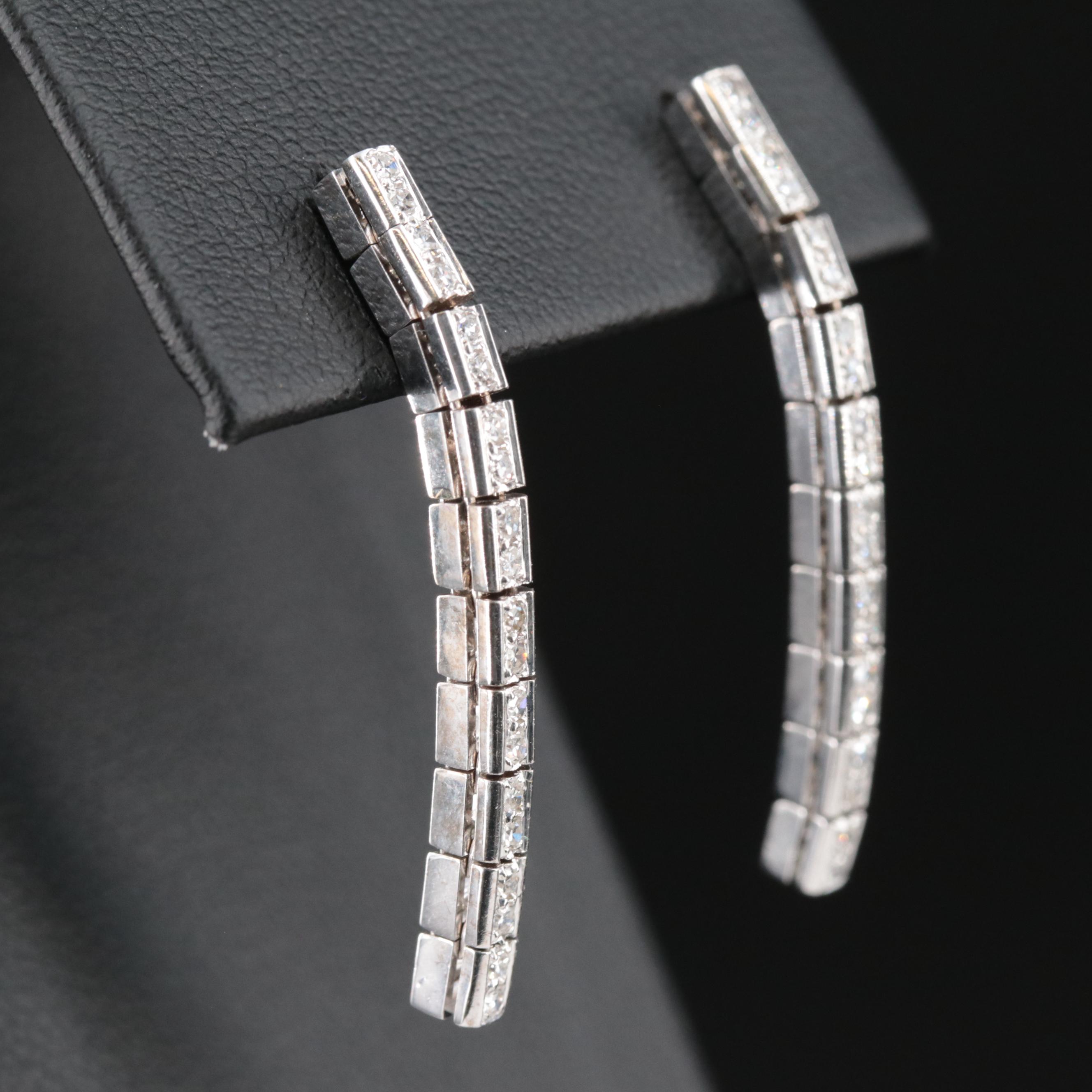 14K 0.50 CTW Diamond Line Drop Earrings