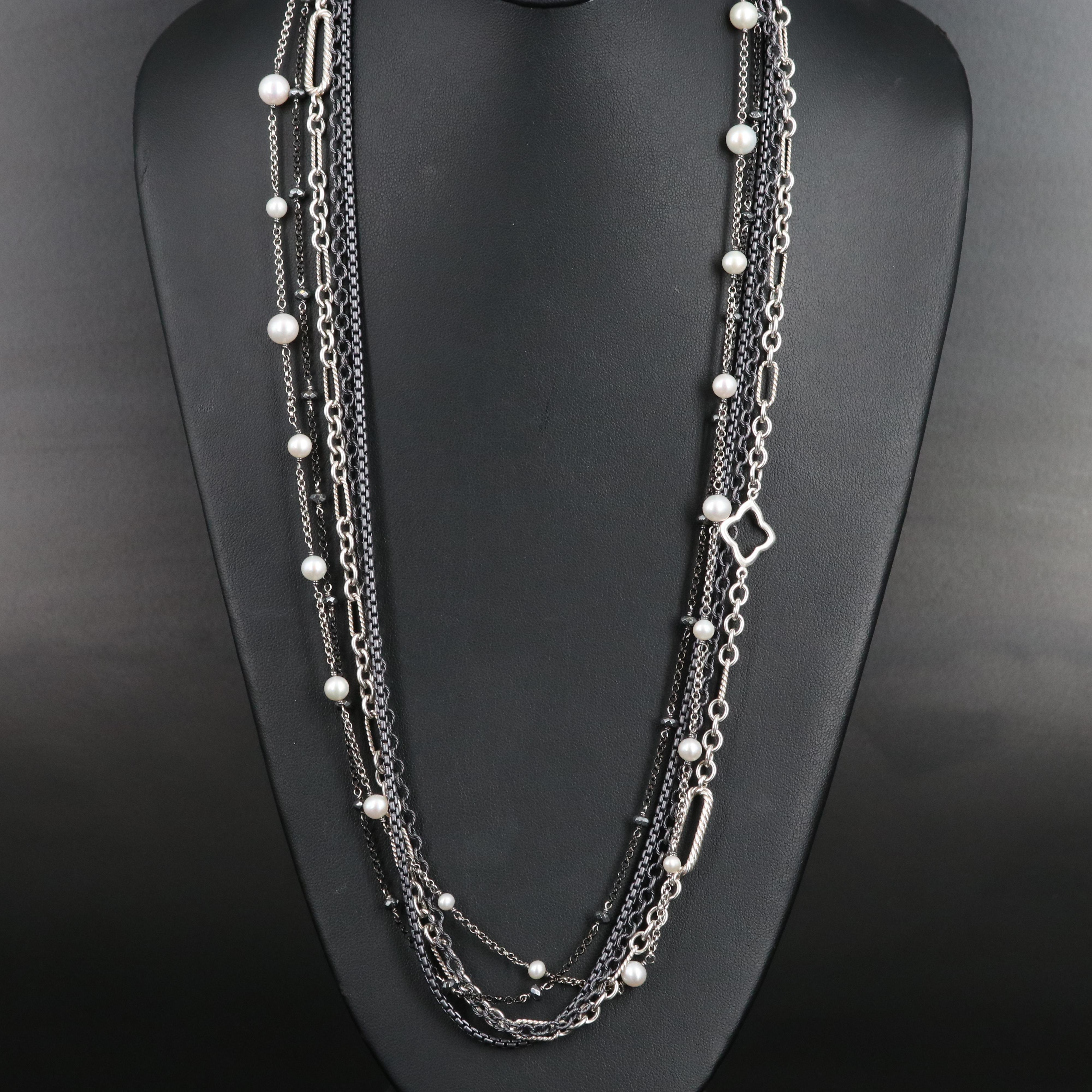 David Yurman "Midnight Melange" Sterling Multi-Strand Necklace
