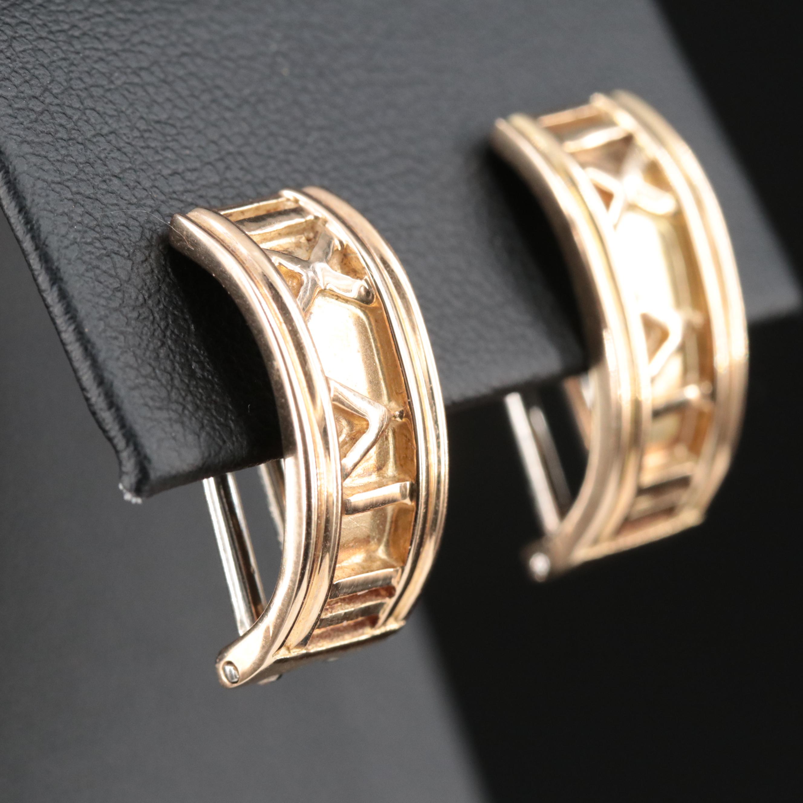14K Roman Numeral Earrings