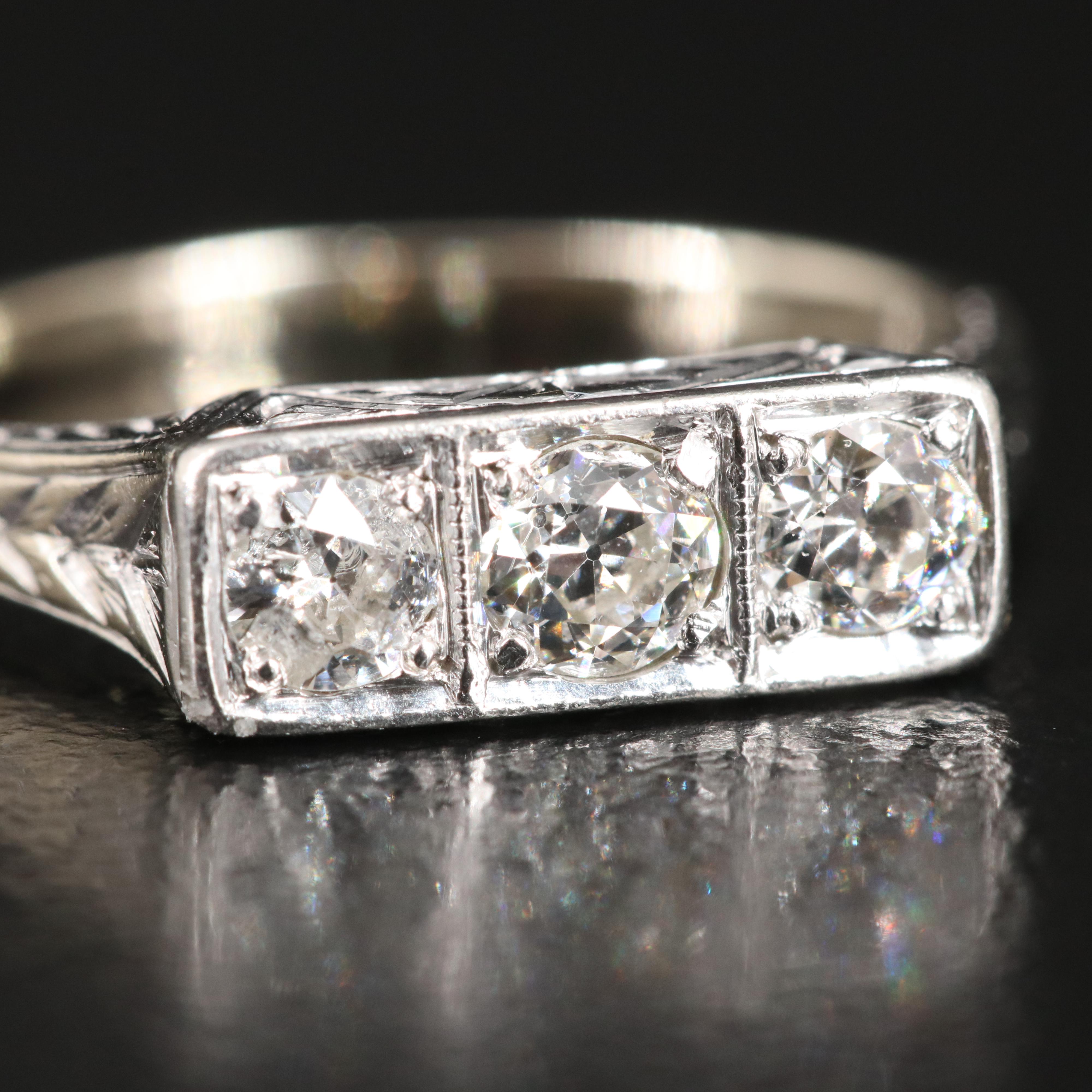 14K 0.39 CTW Diamond Ring with Platium Accents