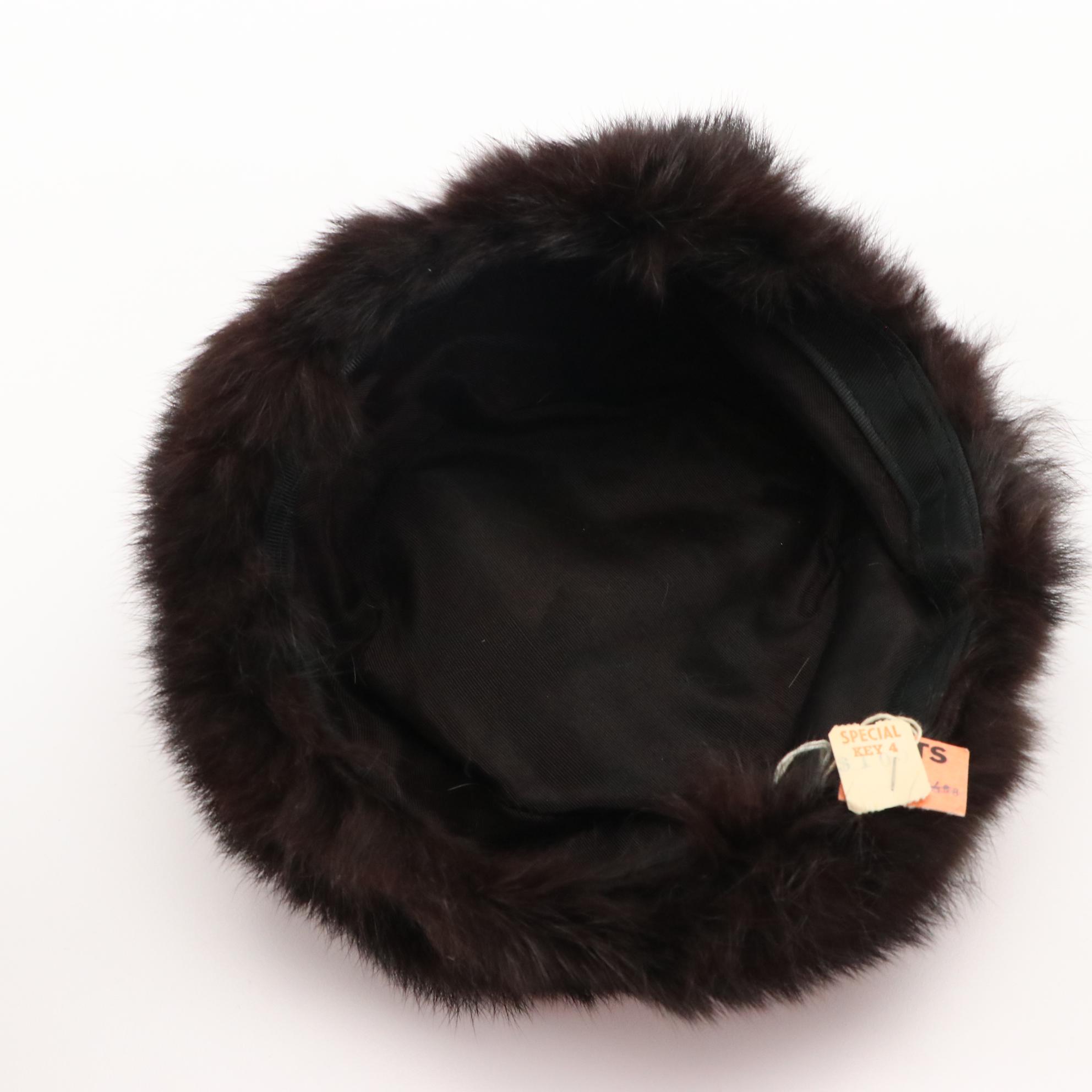 Black and White Rabbit Fur Hats