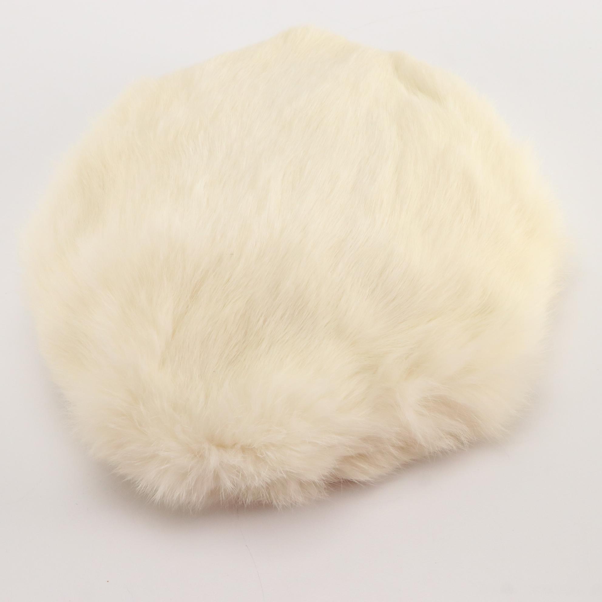 Black and White Rabbit Fur Hats