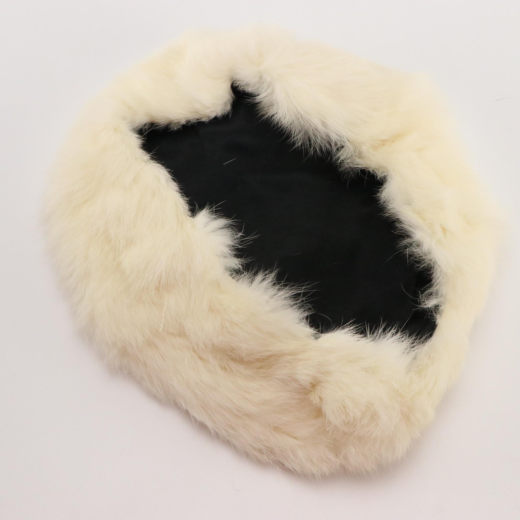 Black and White Rabbit Fur Hats