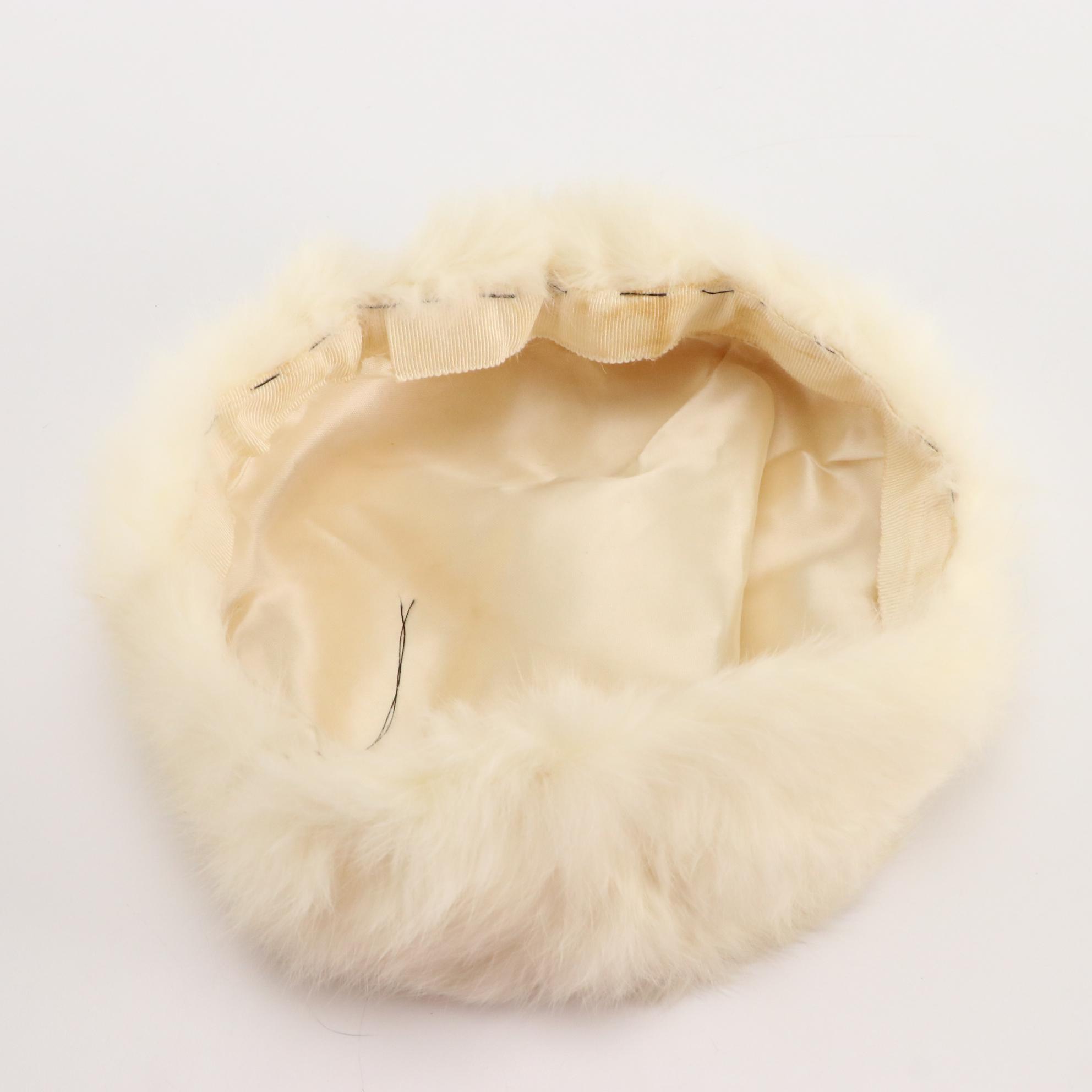 Black and White Rabbit Fur Hats