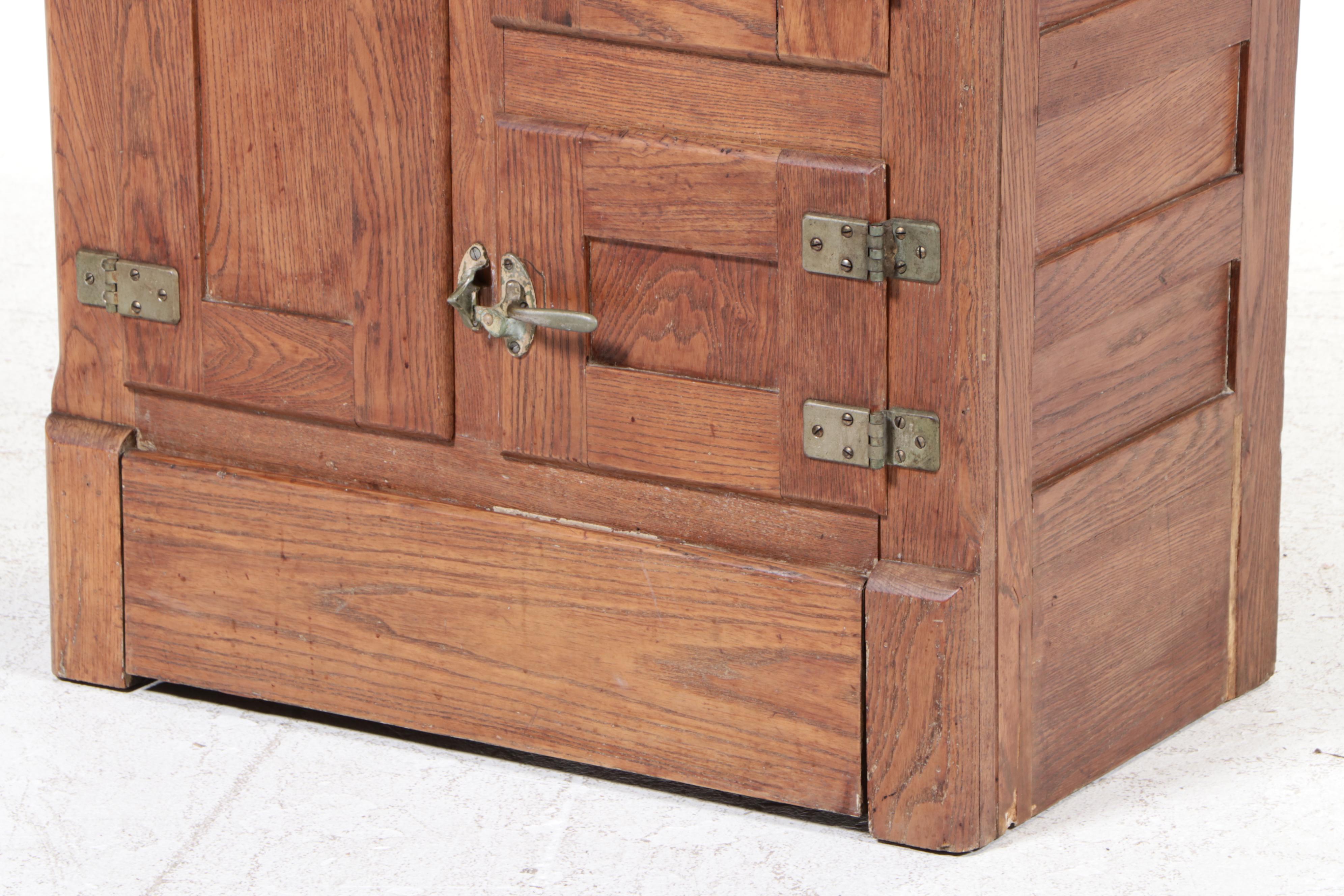 Oak Ice Box Cabinet, Early 20th Century