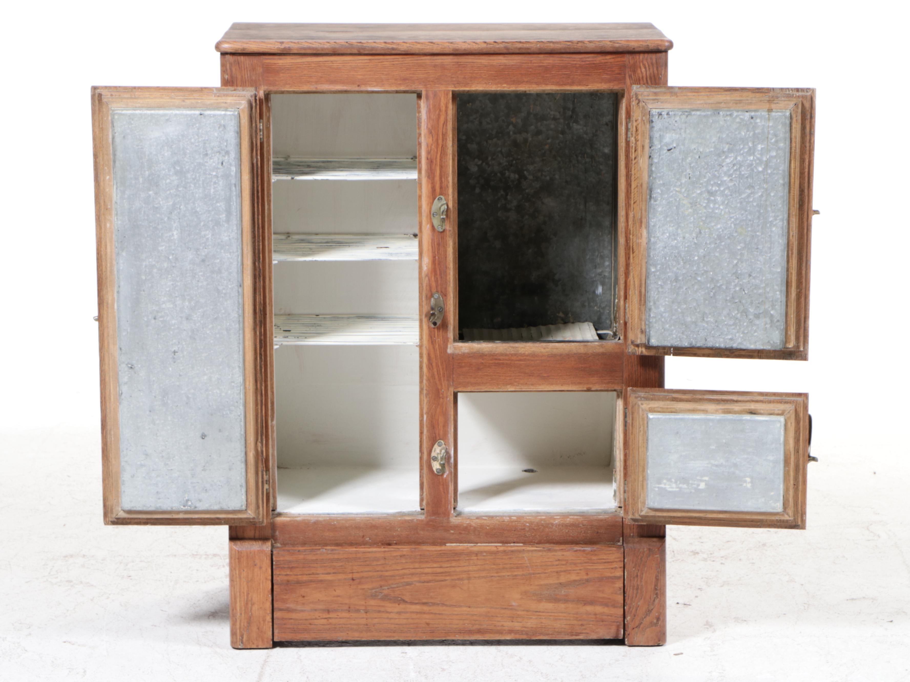 Oak Ice Box Cabinet, Early 20th Century