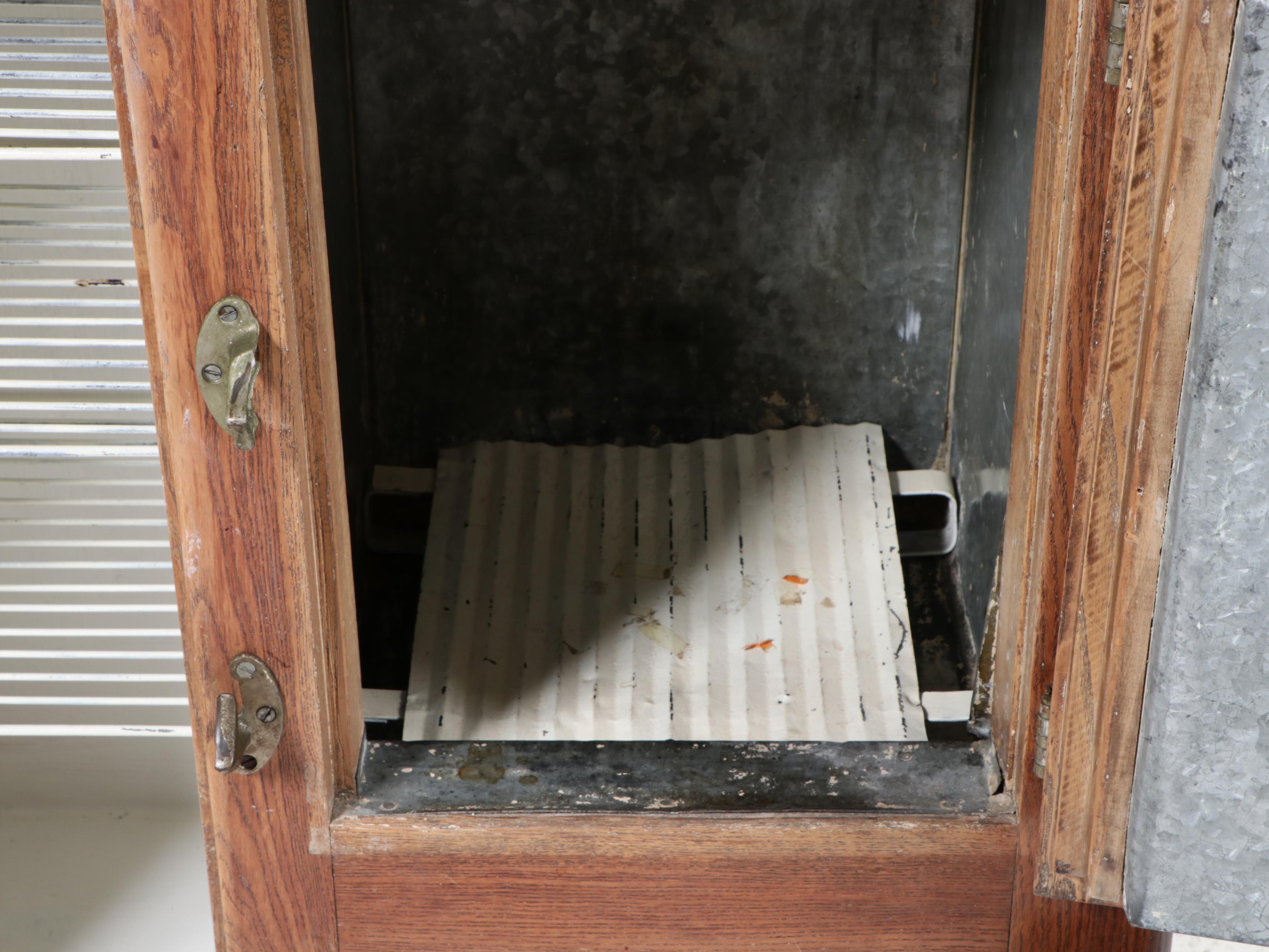 Oak Ice Box Cabinet, Early 20th Century