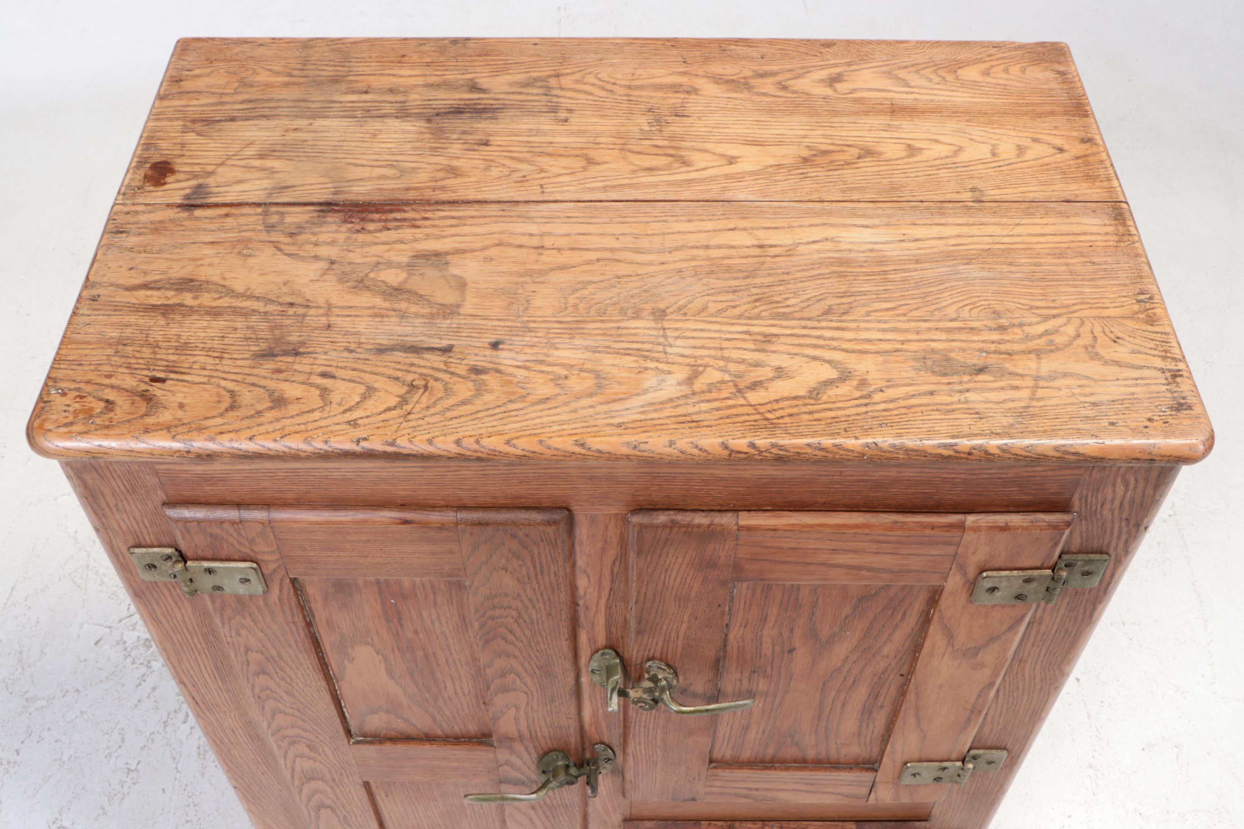 Oak Ice Box Cabinet, Early 20th Century
