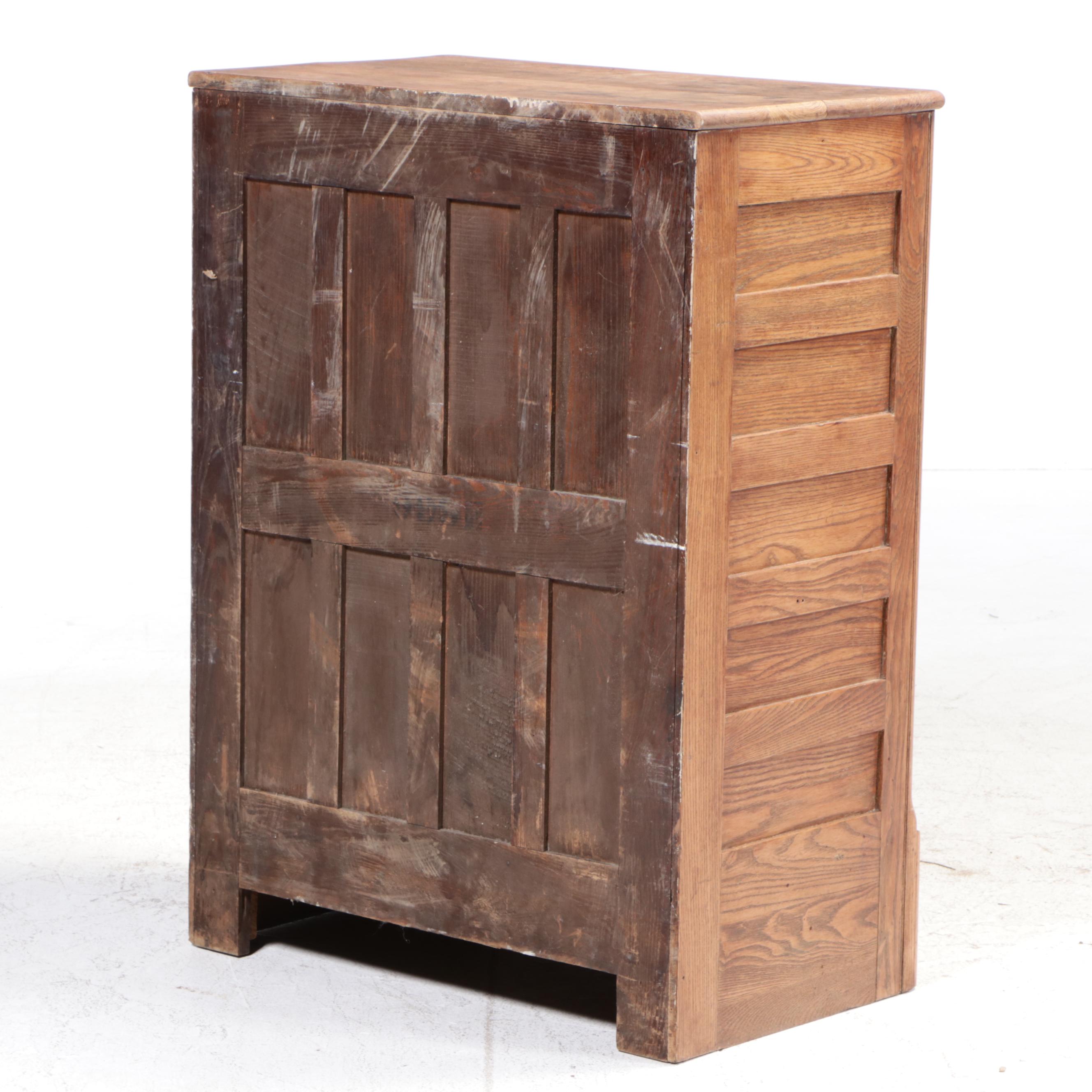 Oak Ice Box Cabinet, Early 20th Century