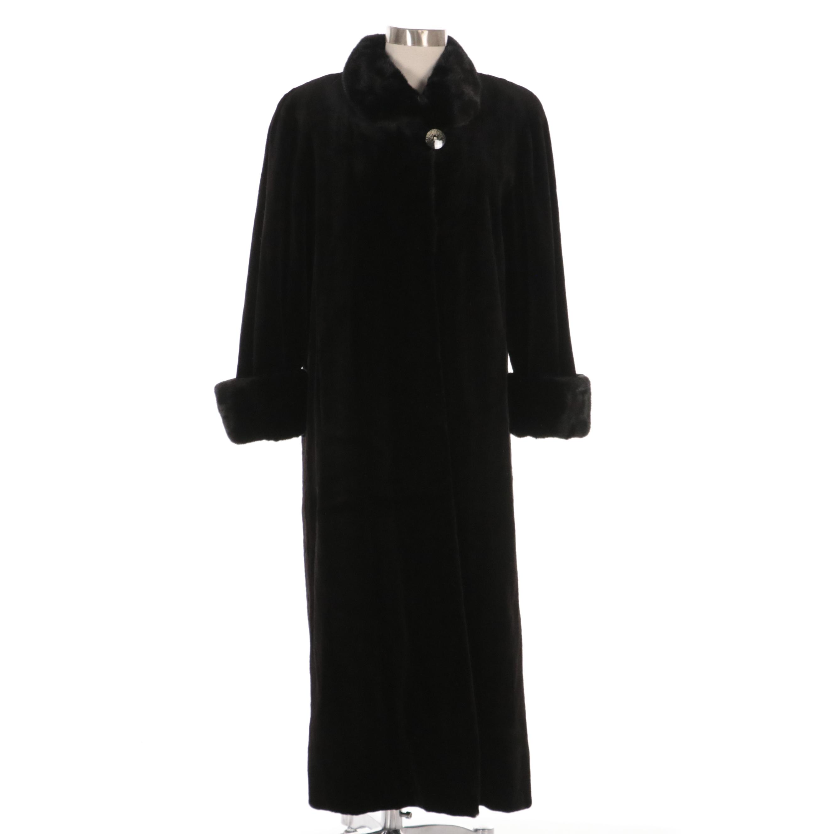 Sheared Mink Fur Coat with Mink Fur Trim from Geno's Furs