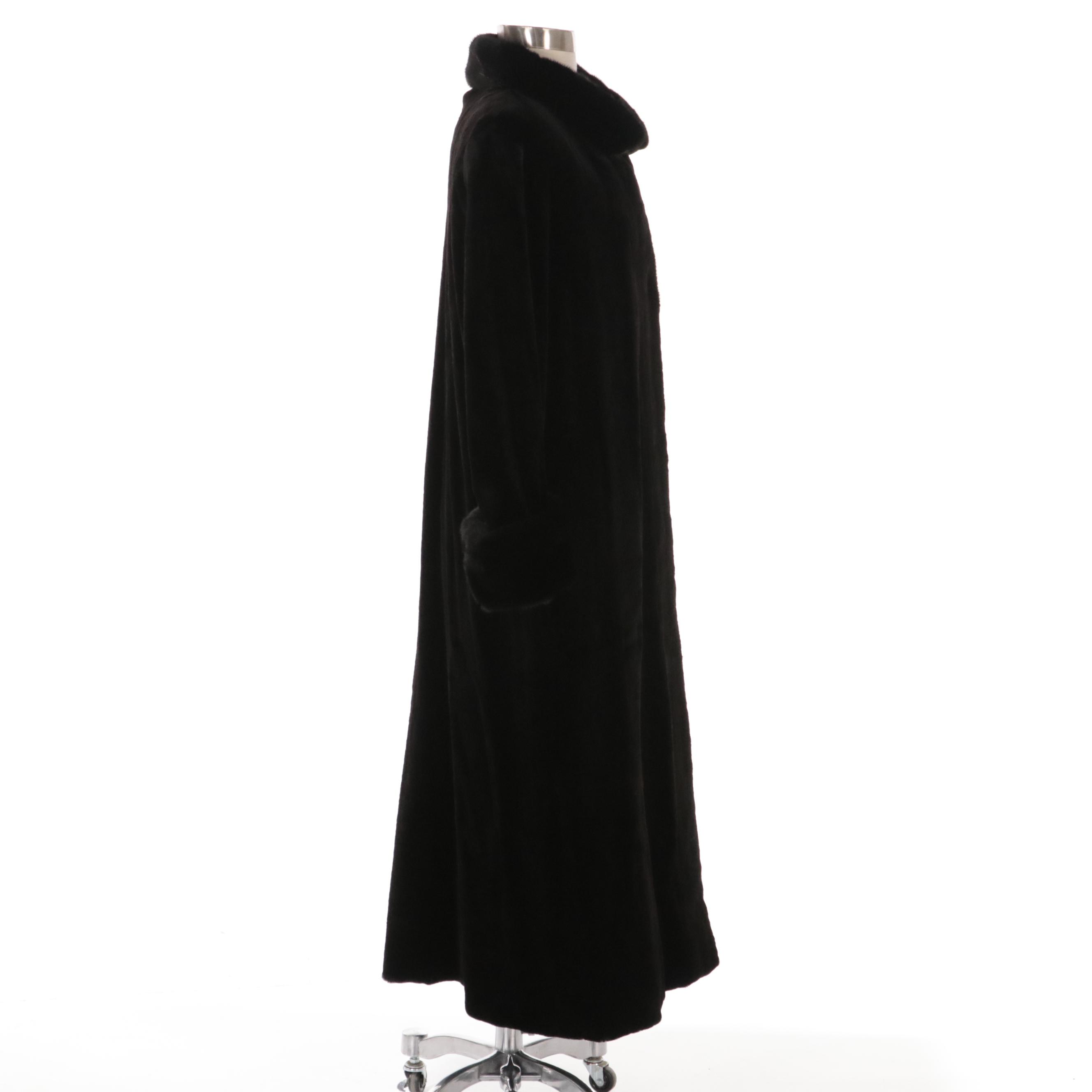 Sheared Mink Fur Coat with Mink Fur Trim from Geno's Furs