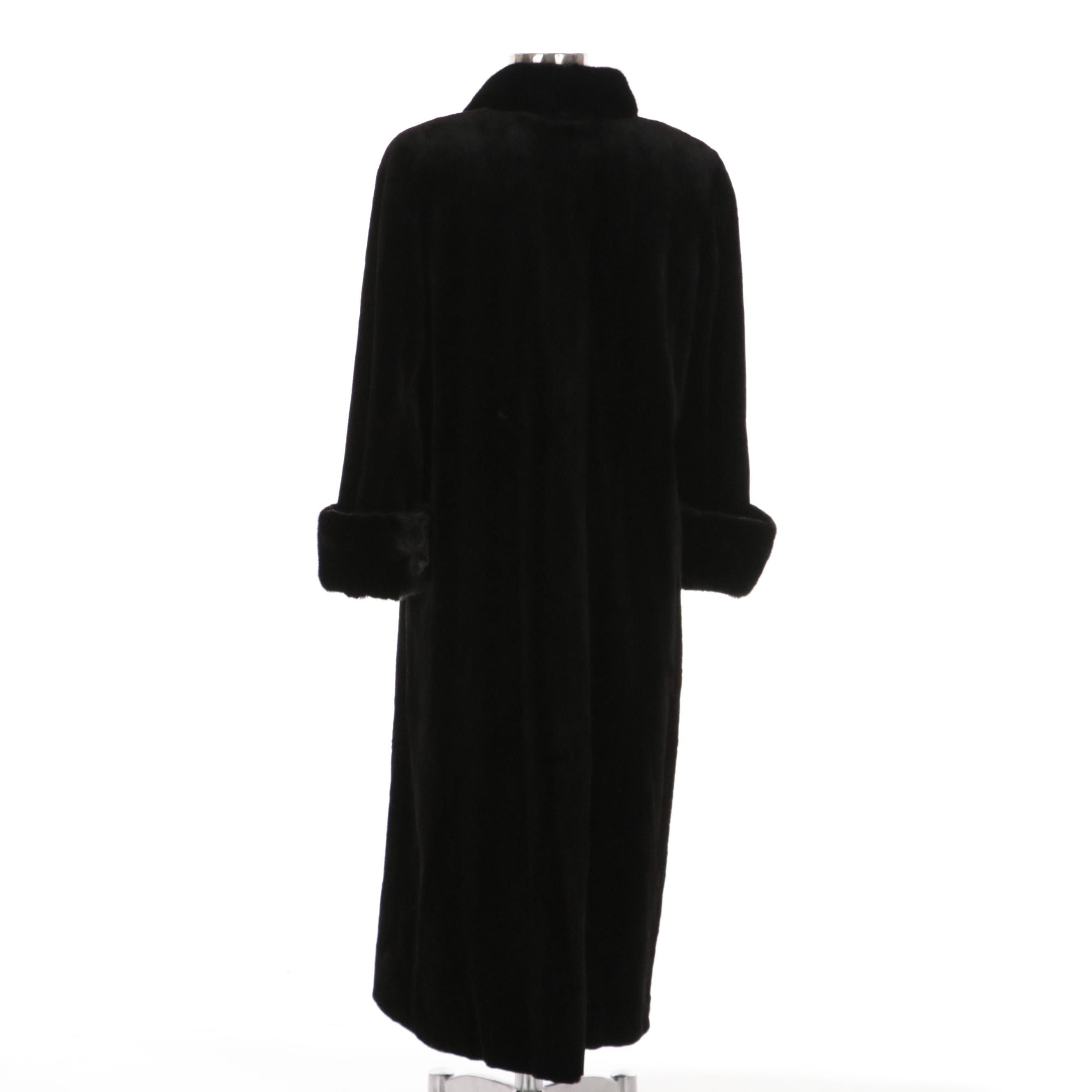 Sheared Mink Fur Coat with Mink Fur Trim from Geno's Furs