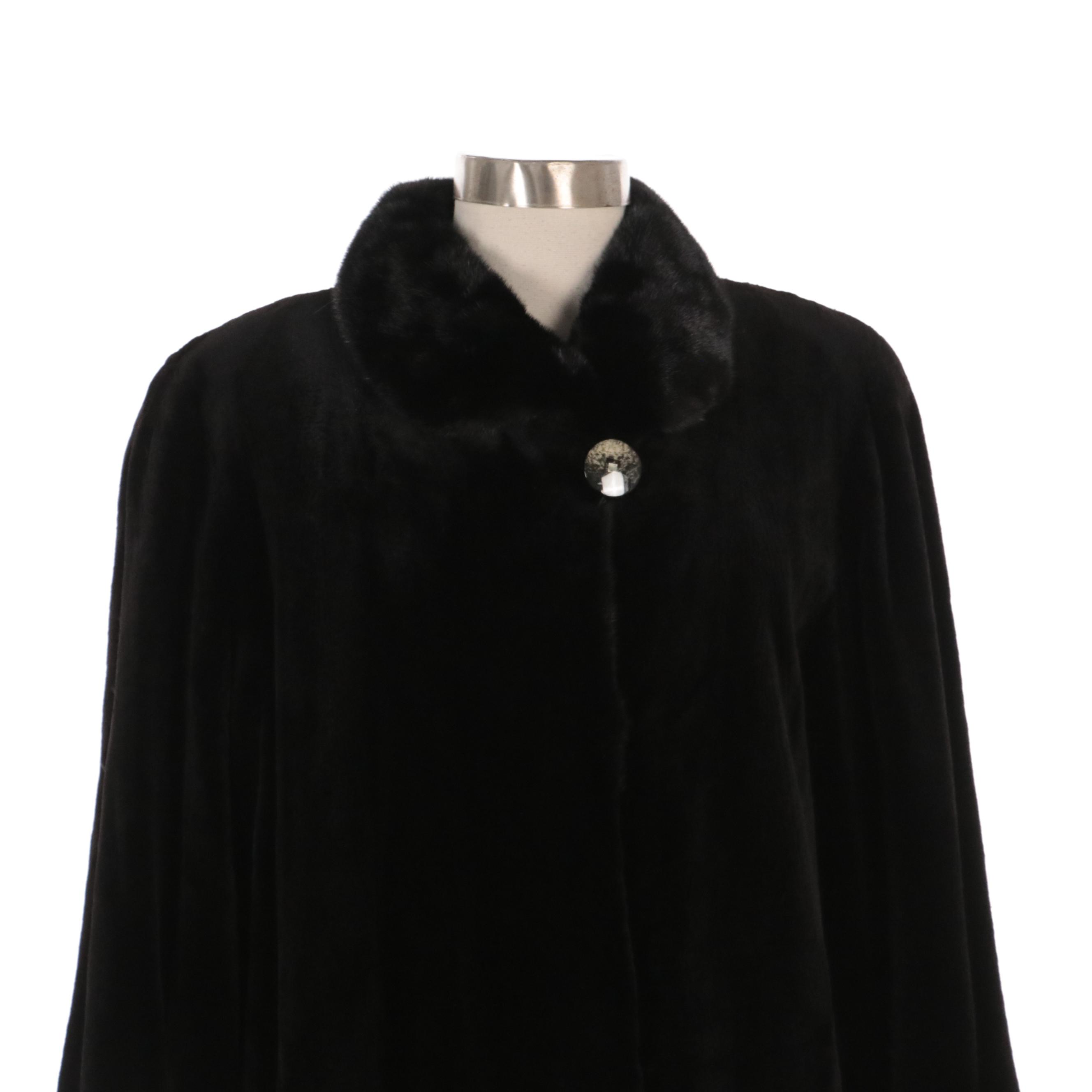 Sheared Mink Fur Coat with Mink Fur Trim from Geno's Furs