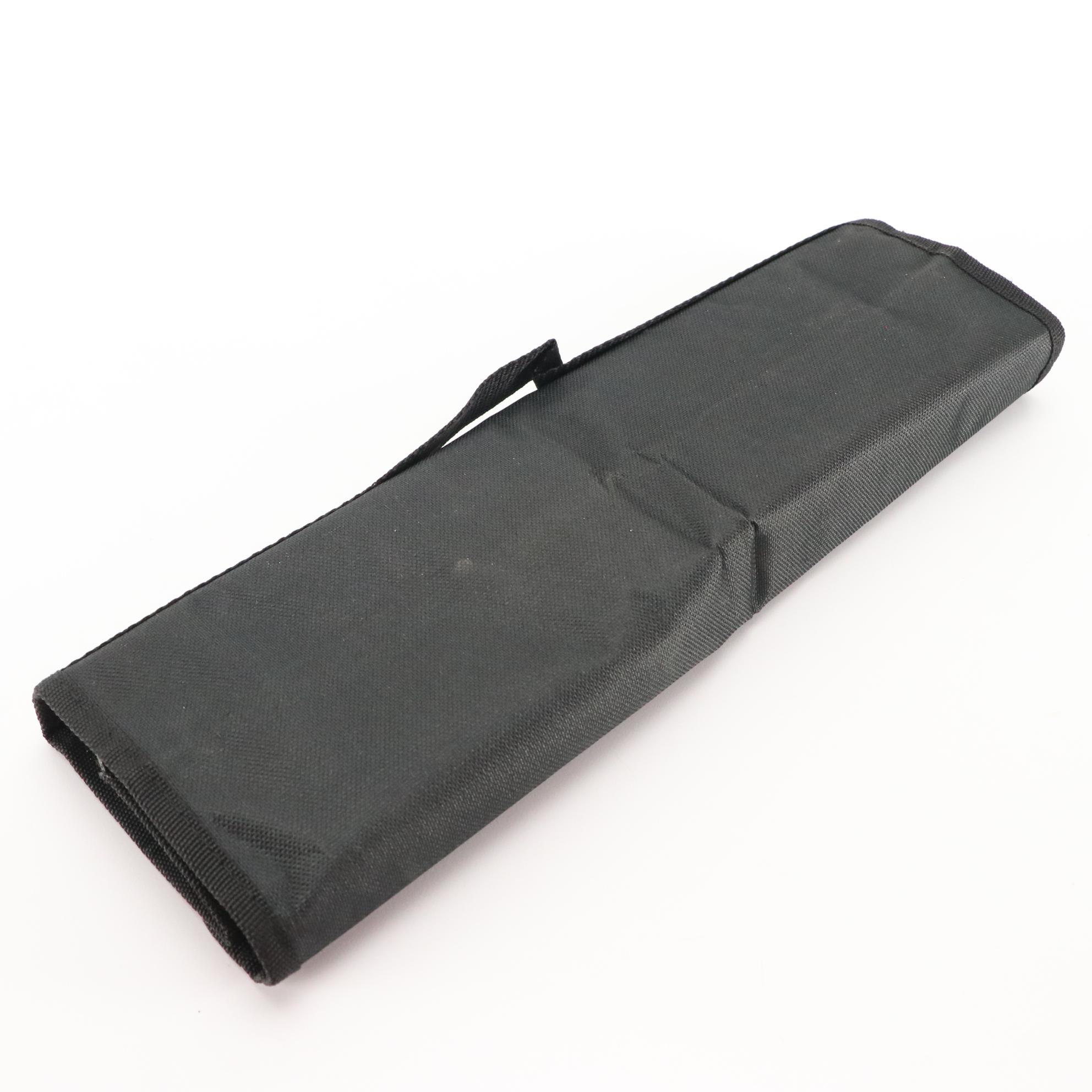 Four Piece Chef's Knife and Cleaver Set in Nylon Roll Case