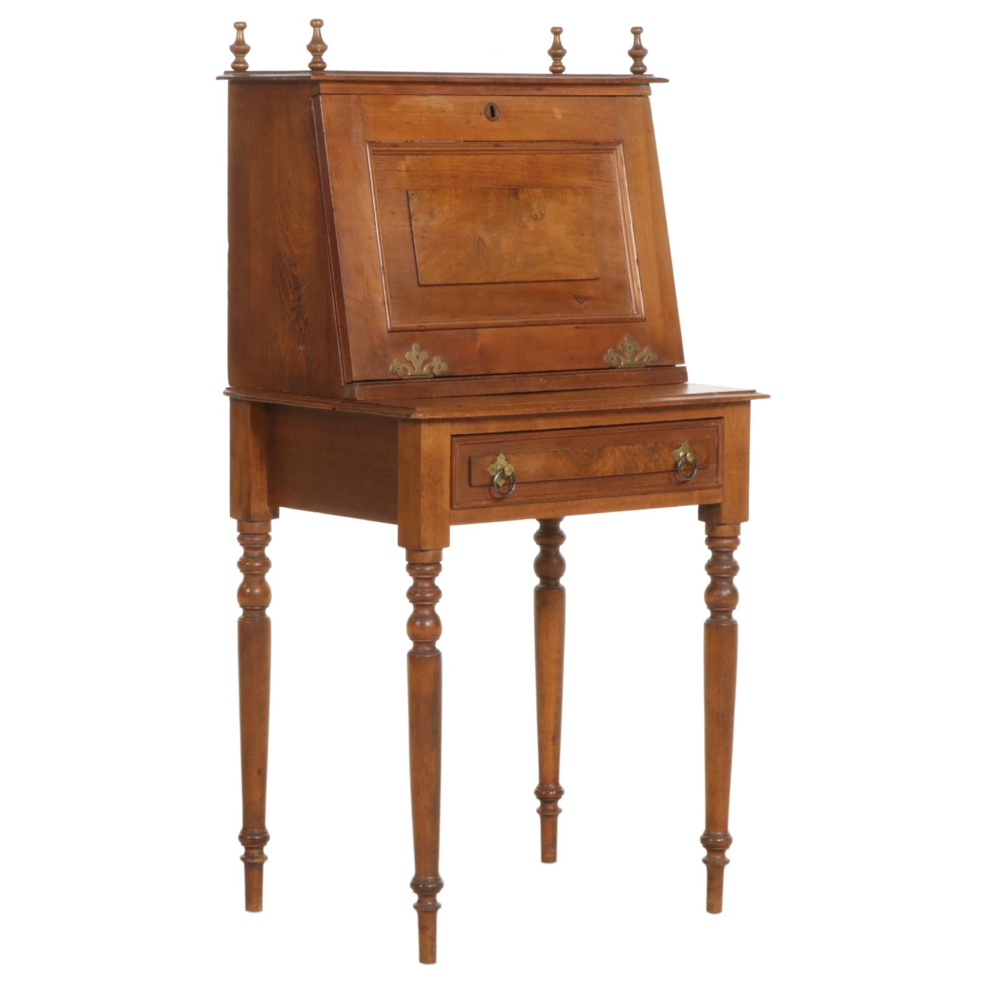 Victorian Walnut Secretary Desk, Late 19th Century