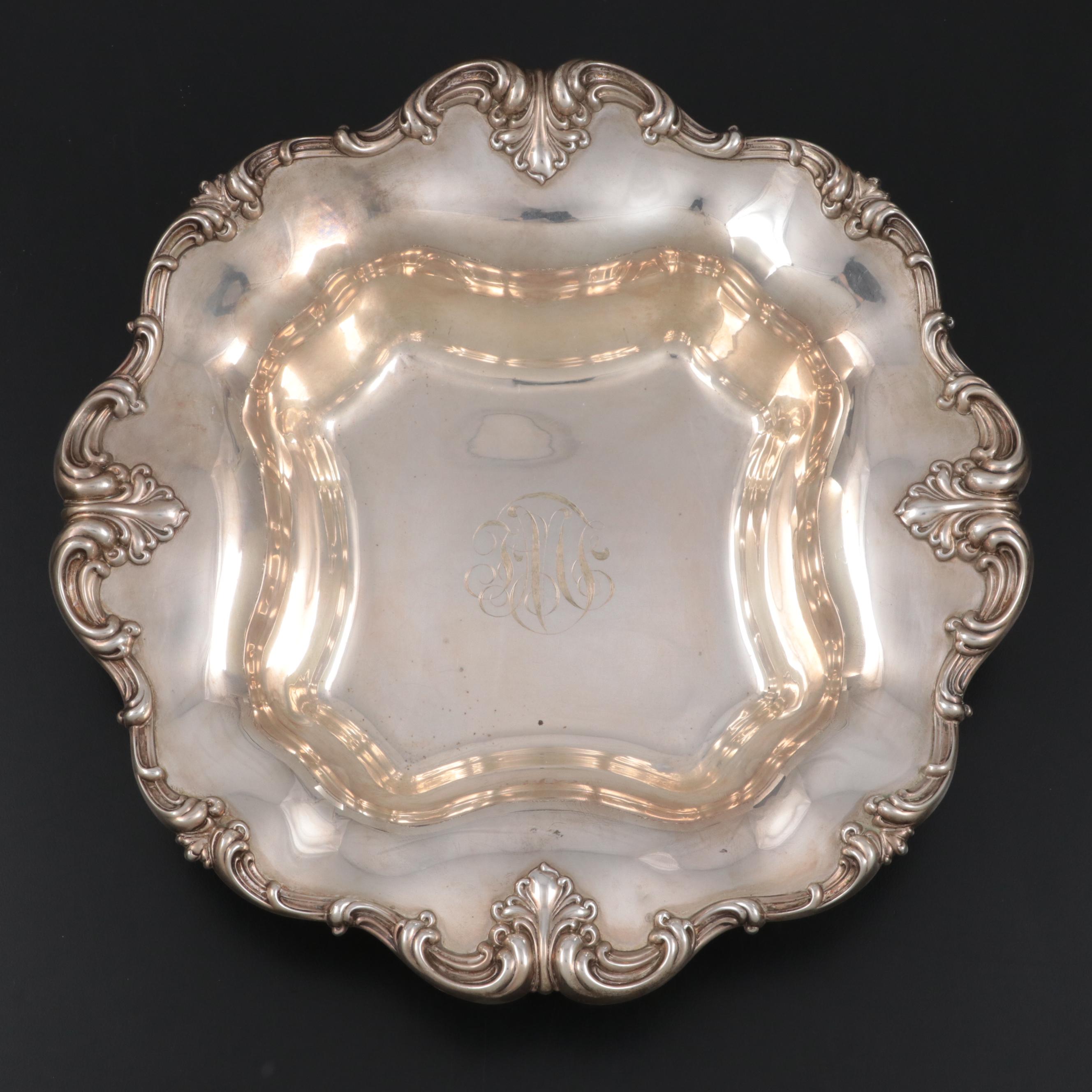 Frank M. Whiting Sterling Silver Bowl with Scrolling Foliate Rim