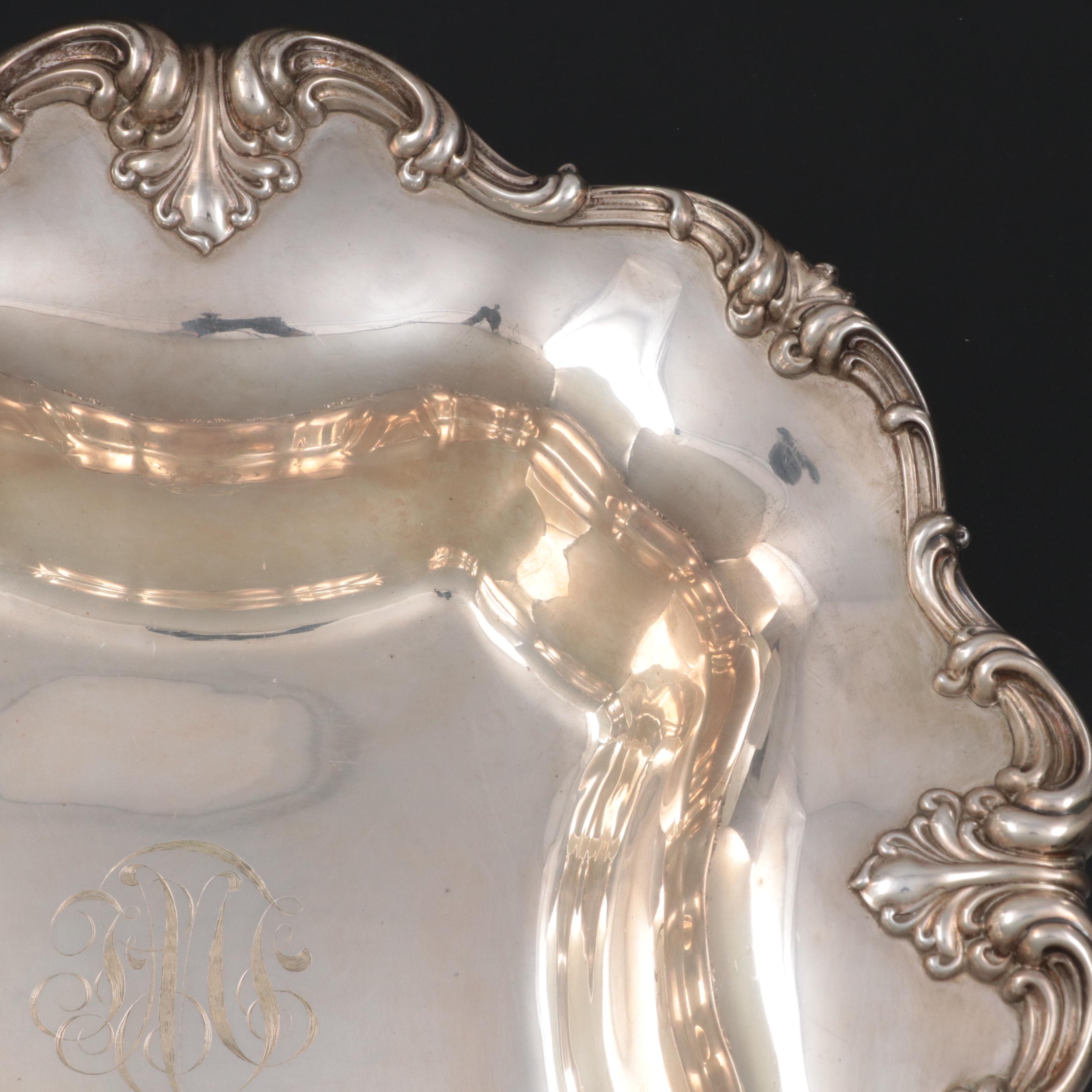 Frank M. Whiting Sterling Silver Bowl with Scrolling Foliate Rim