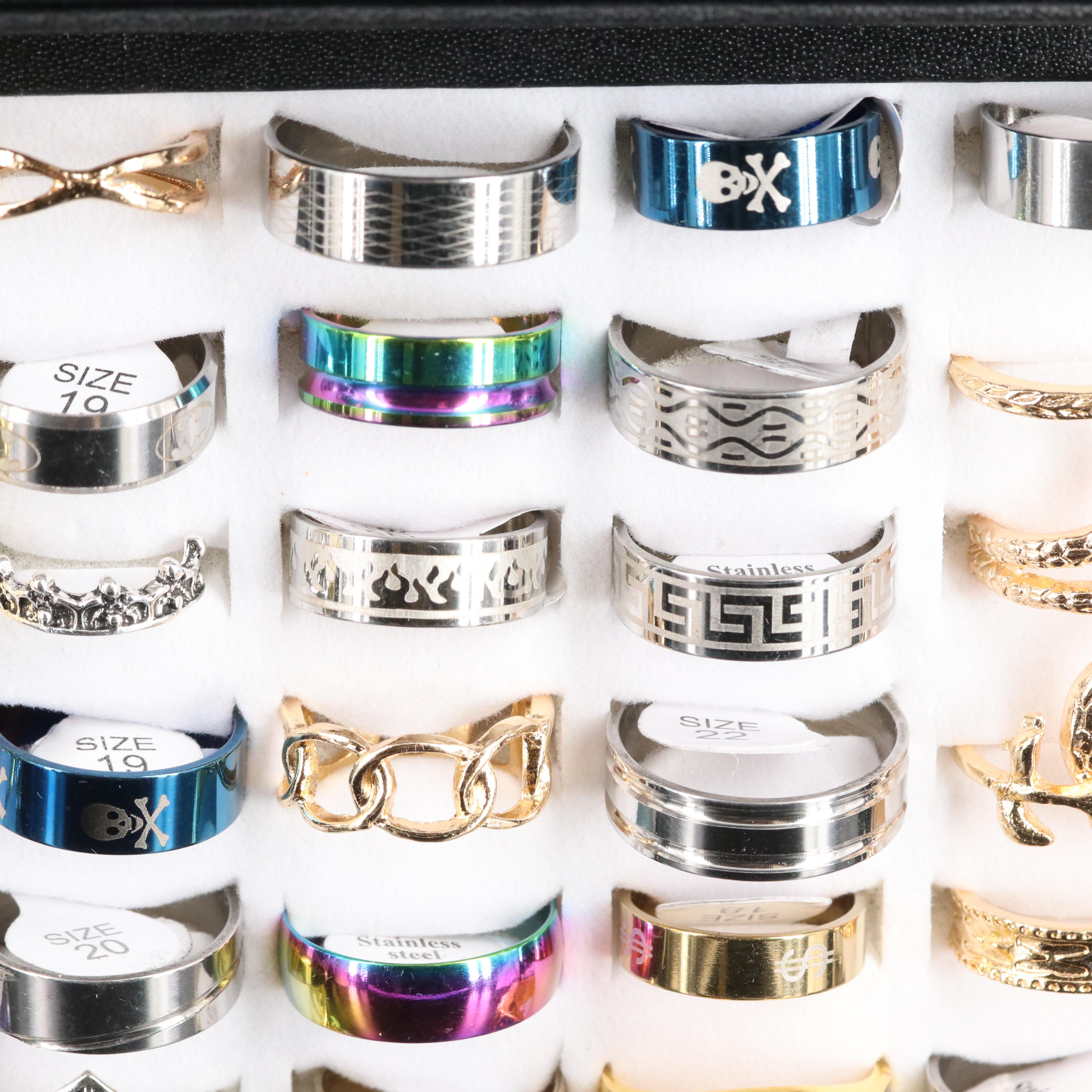 Stainless Steel Costume Rings Including Plastic