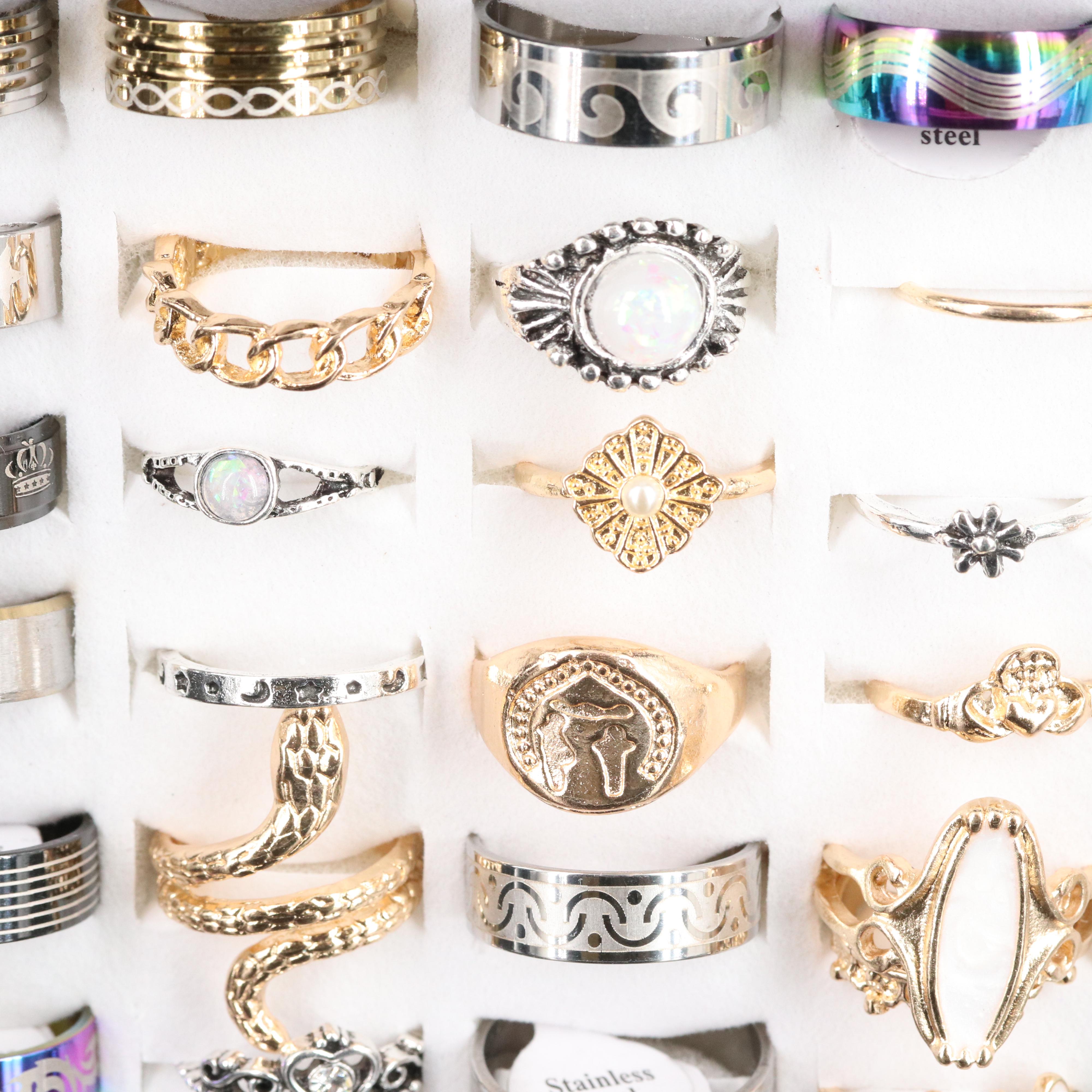 Stainless Steel Costume Rings Including Plastic