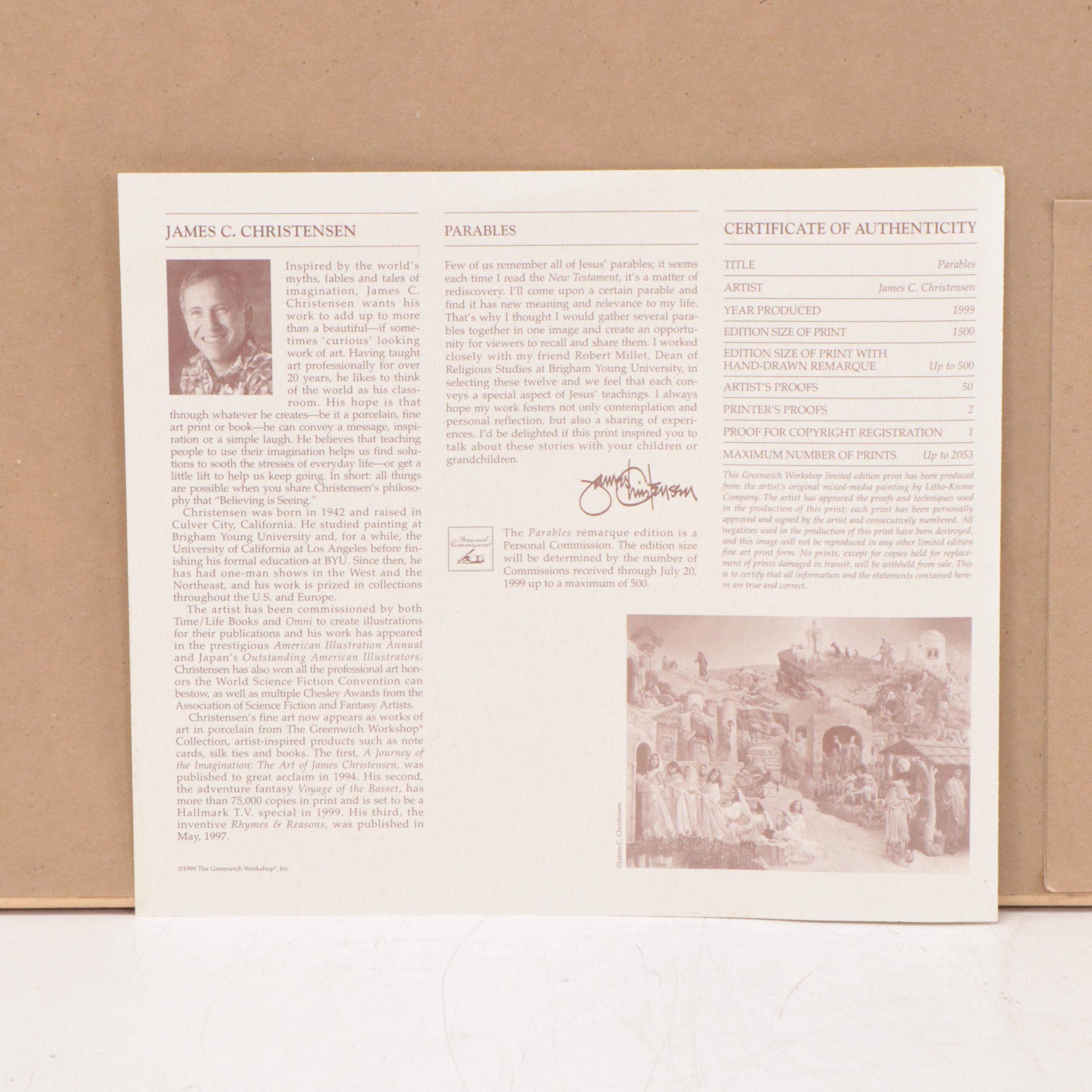 James Christensen Offset Lithograph "Parables," 2002