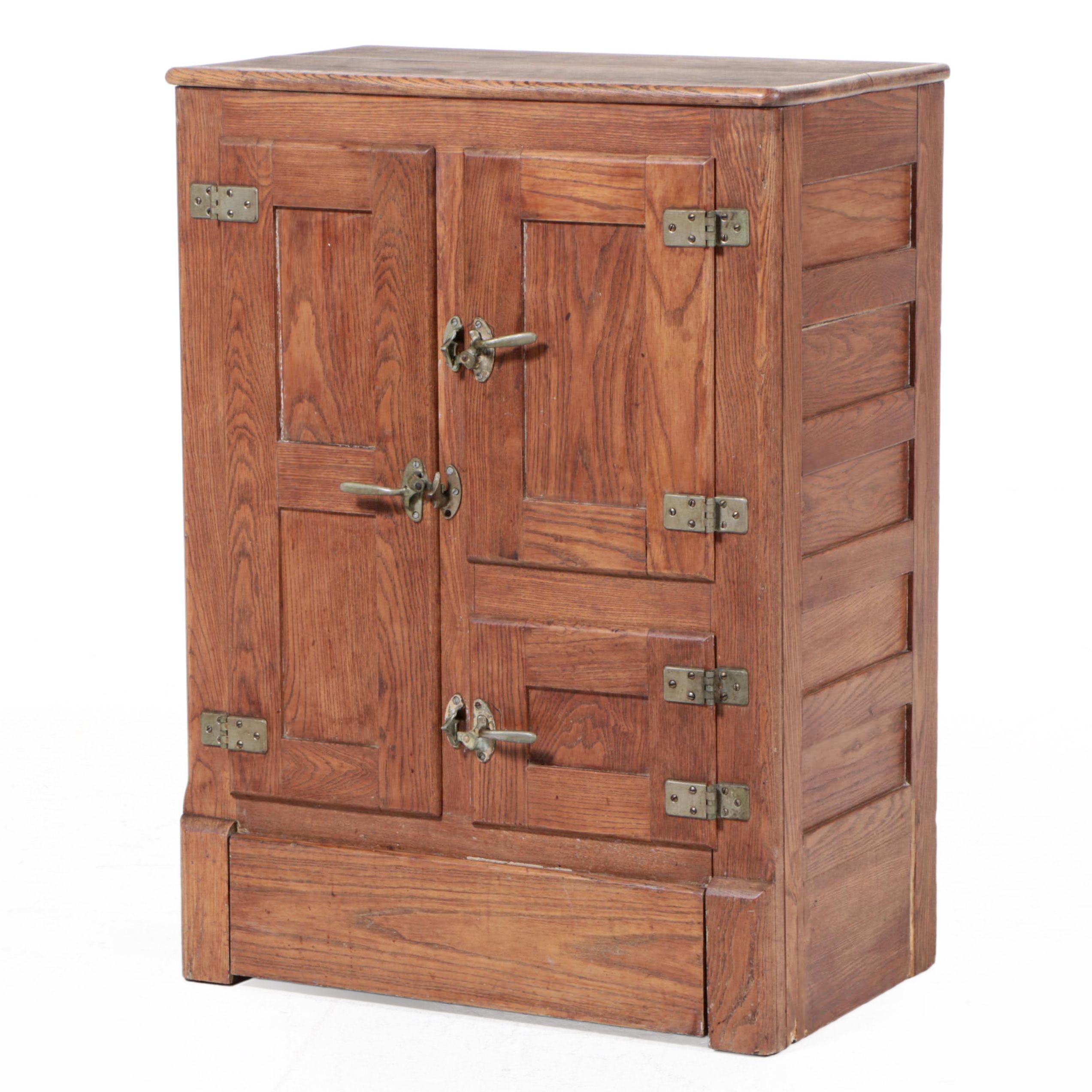Oak Ice Box Cabinet, Early 20th Century