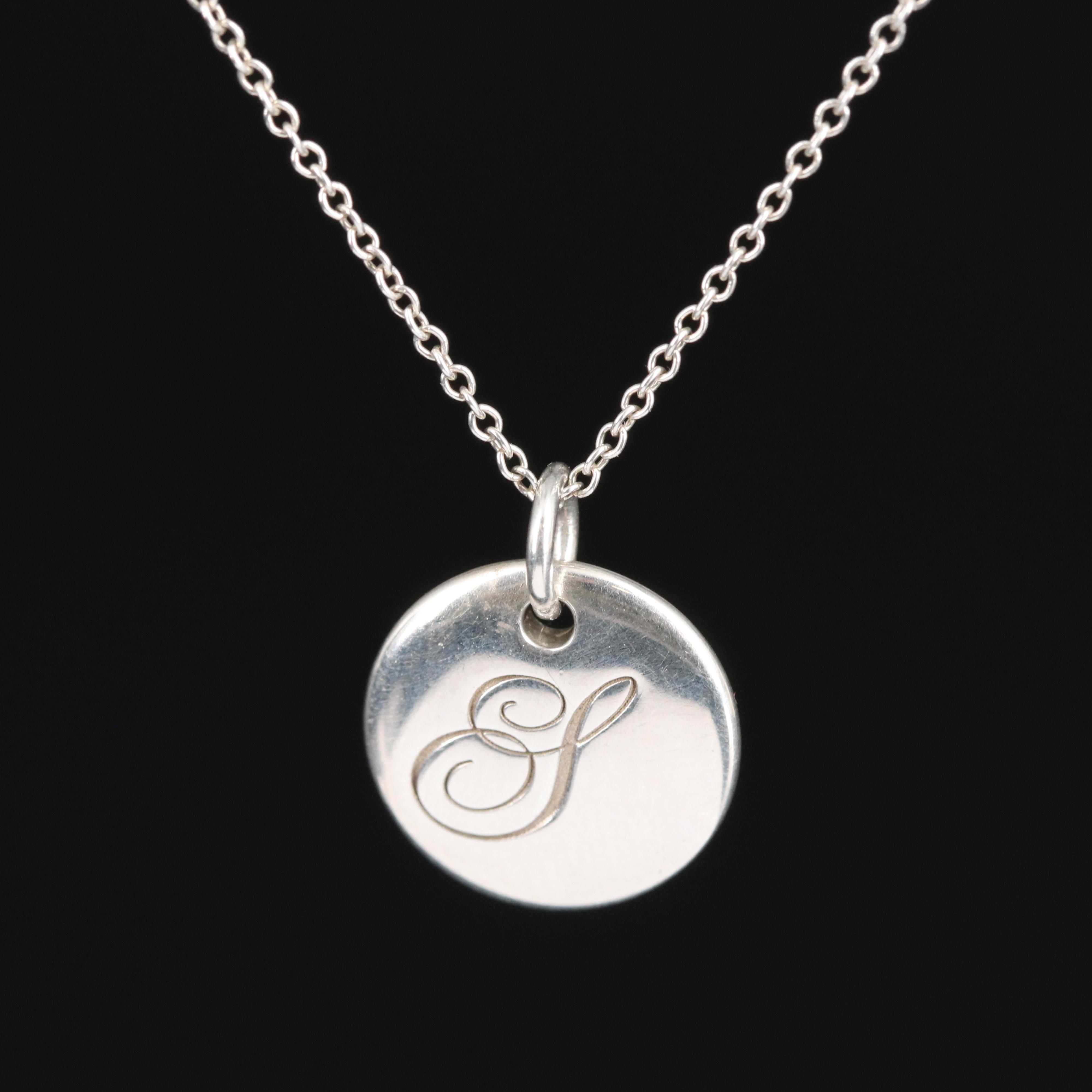 Tiffany & Co. "Alphabet Notes" Sterling Initial "S" Necklace