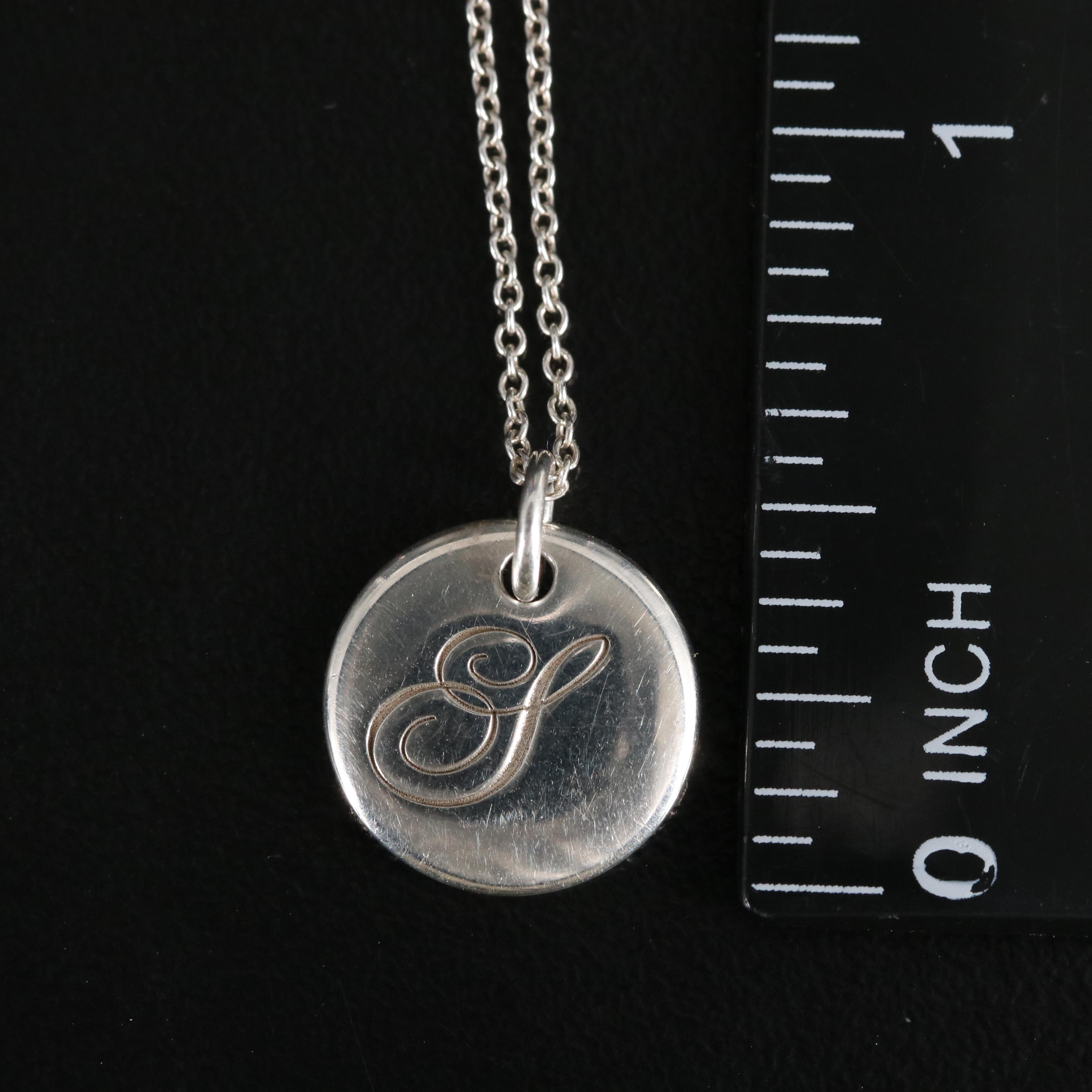 Tiffany & Co. "Alphabet Notes" Sterling Initial "S" Necklace