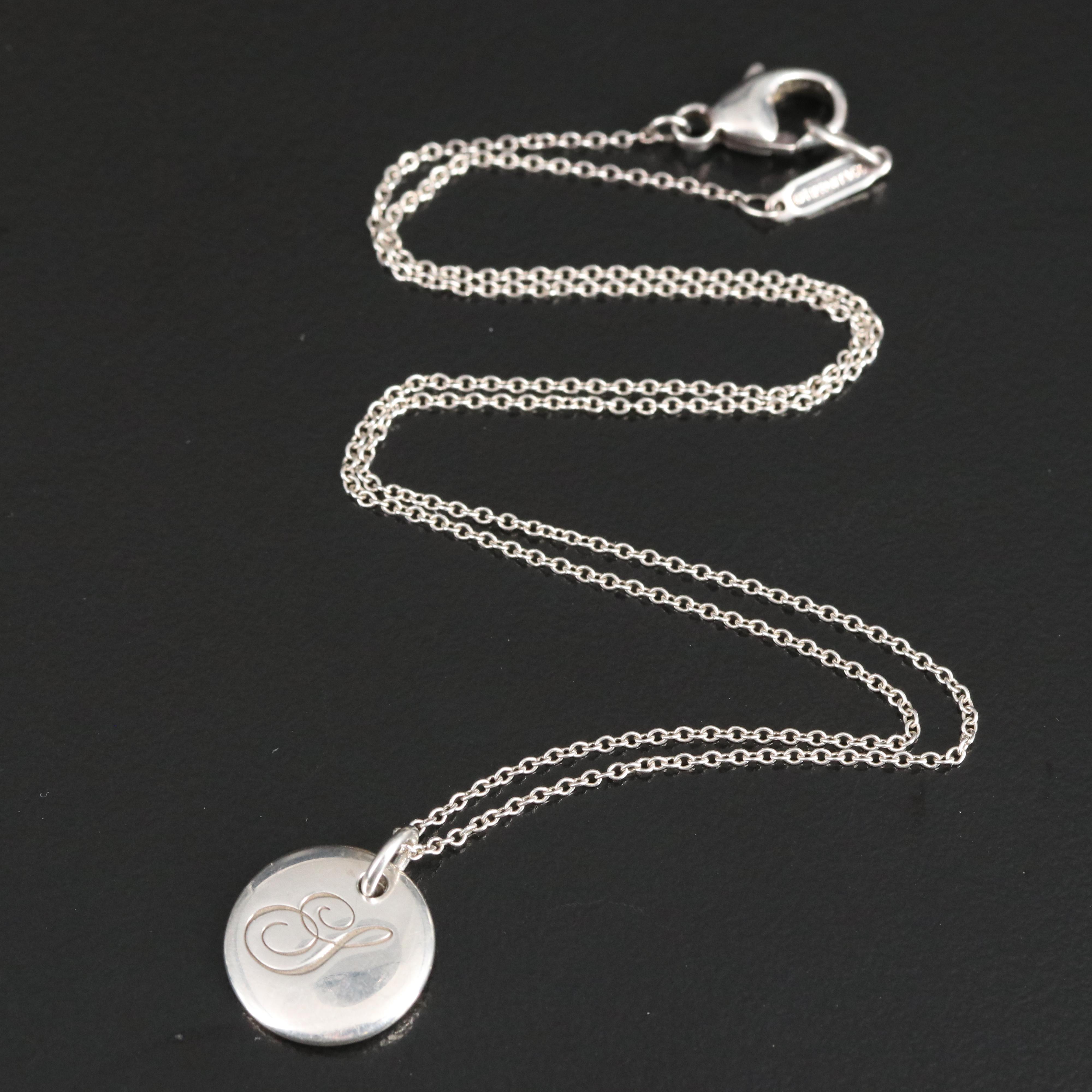 Tiffany & Co. "Alphabet Notes" Sterling Initial "S" Necklace