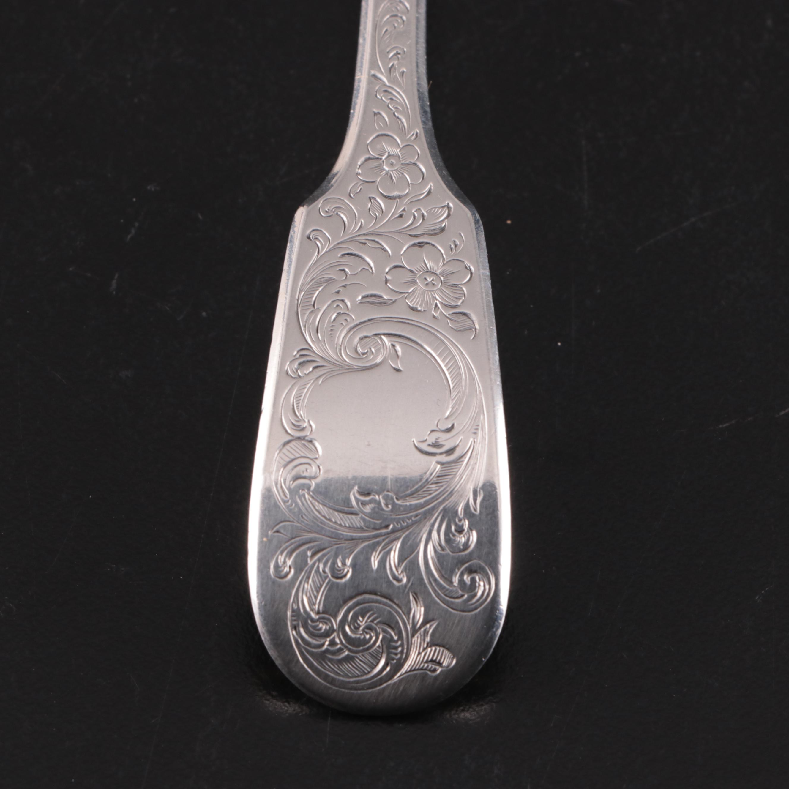 Elizabeth Eaton English Sterling Silver Engraved Bon Bon Ladle, 1851