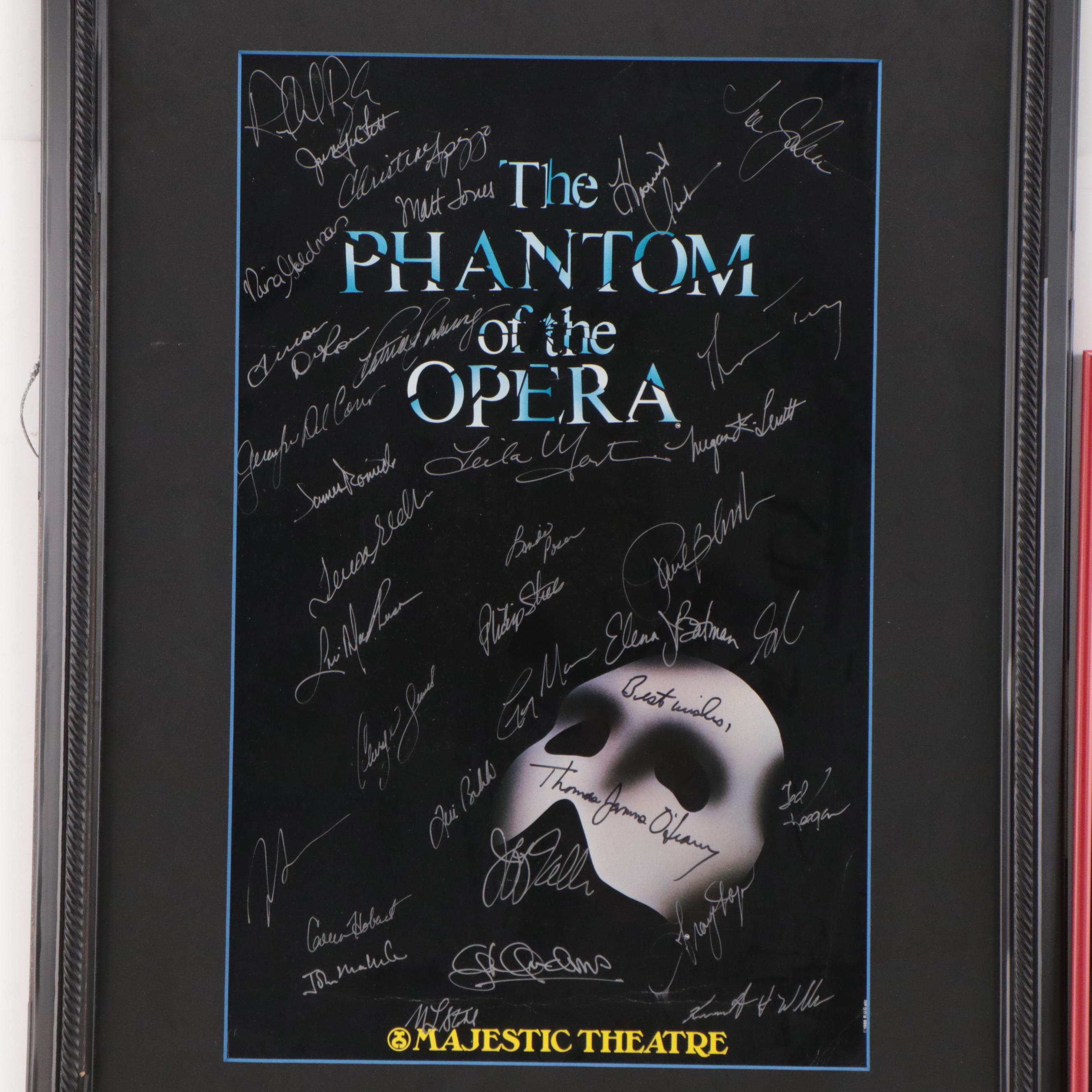 Signed "Phantom of the Opera" Poster and "Thoroughly Modern Millie" Playbill