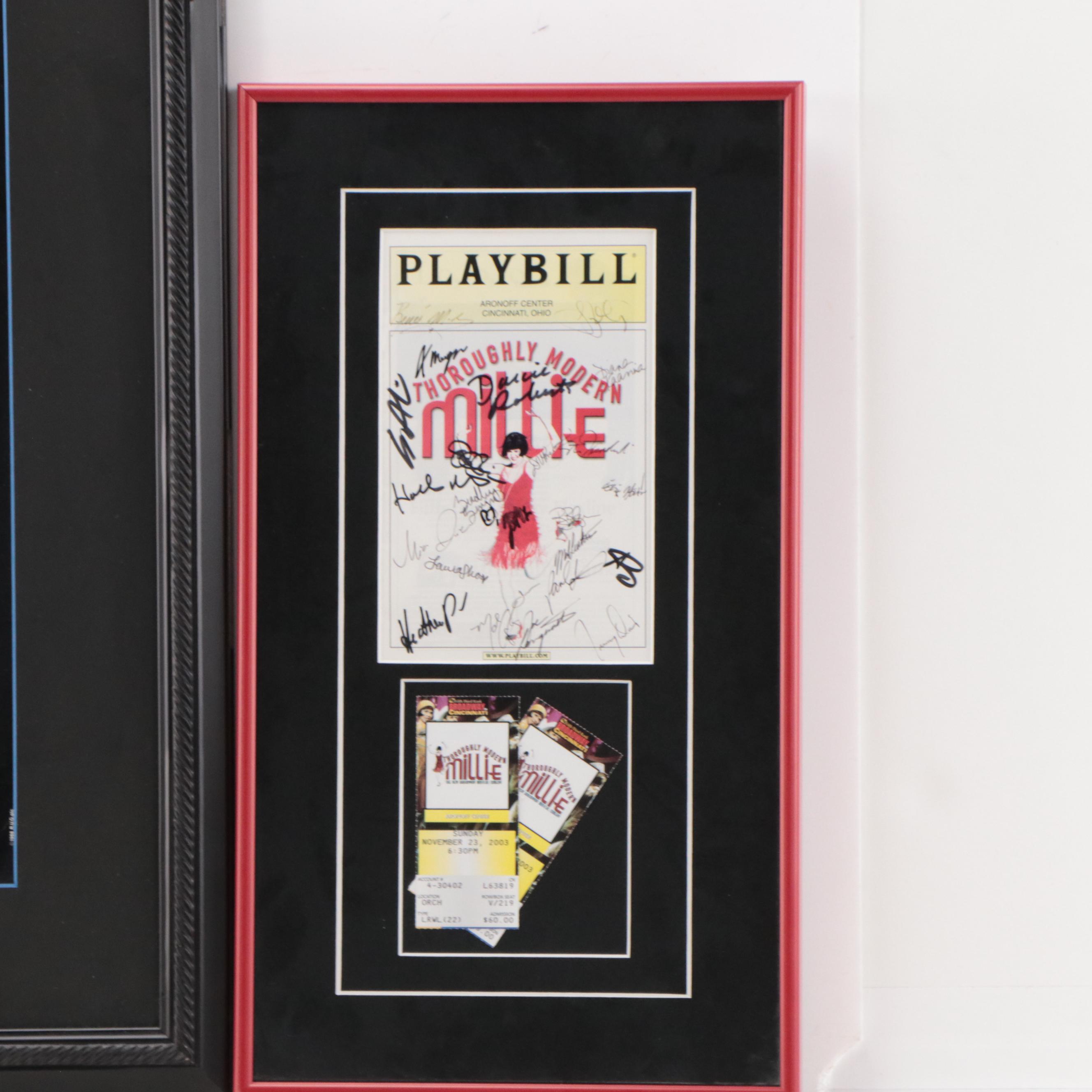 Signed "Phantom of the Opera" Poster and "Thoroughly Modern Millie" Playbill