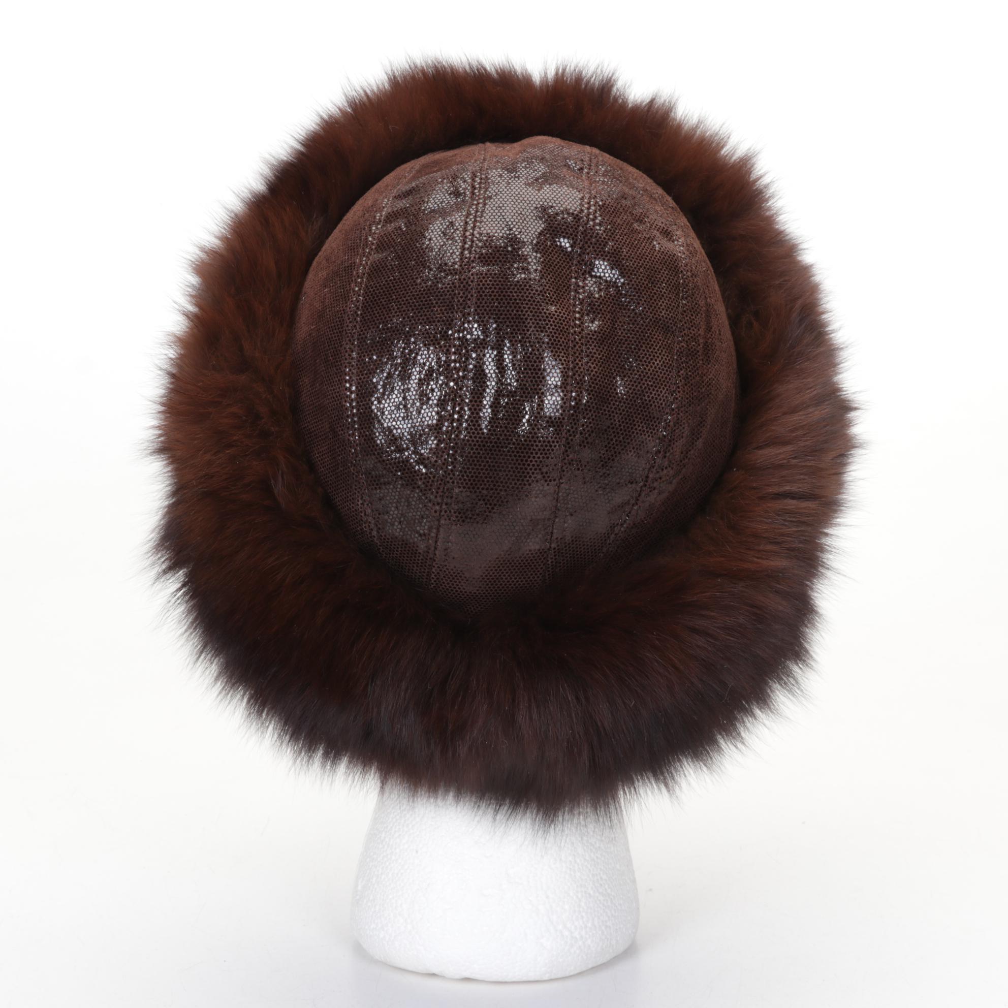 Mitchie's Matchings Chocolate Fox Trim Hat