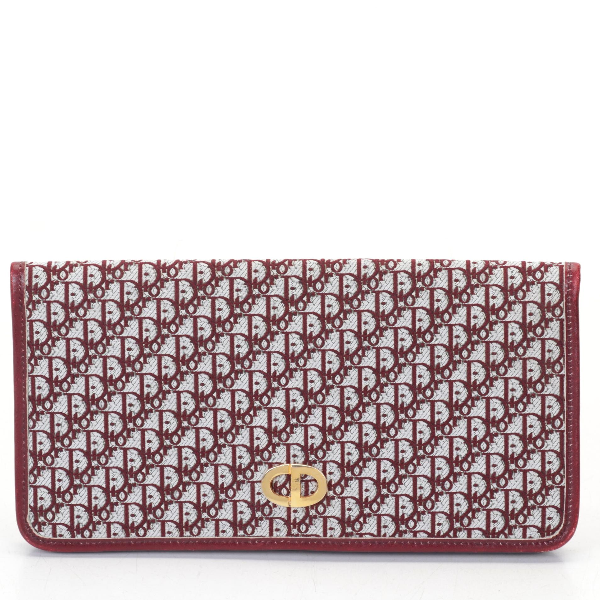 Christian Dior "Trotter" Monogram Canvas and Leather Wallet, Late 20th Century