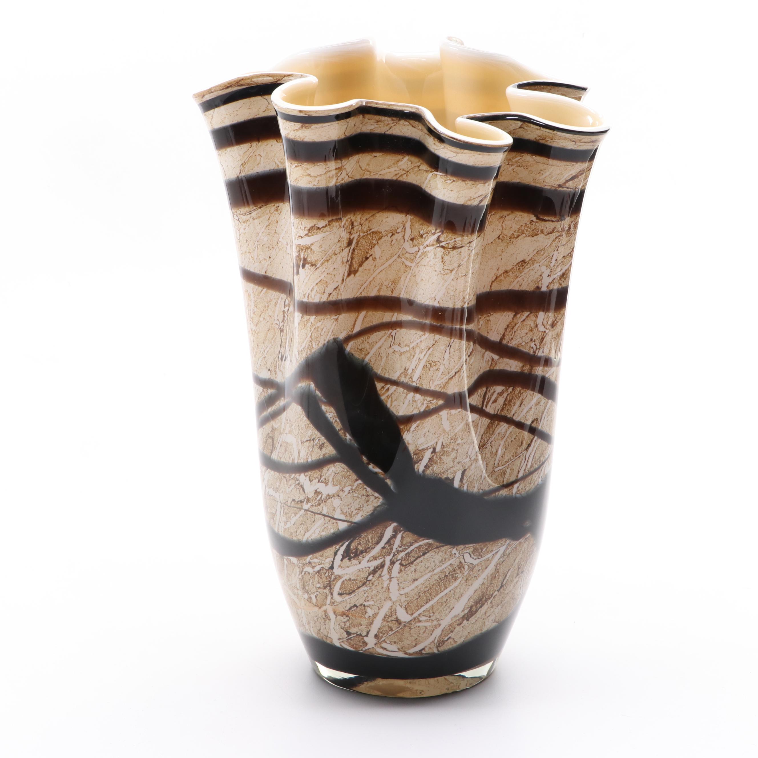 Józefina Polish Blown Art Glass Handkerchief Vase