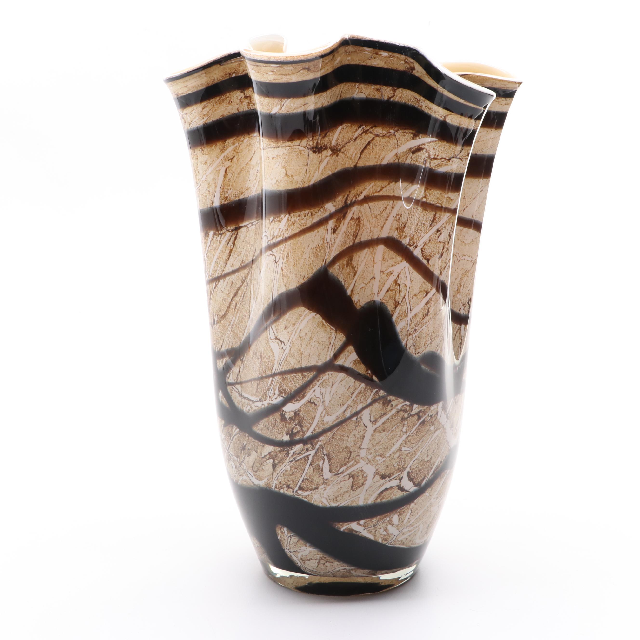 Józefina Polish Blown Art Glass Handkerchief Vase