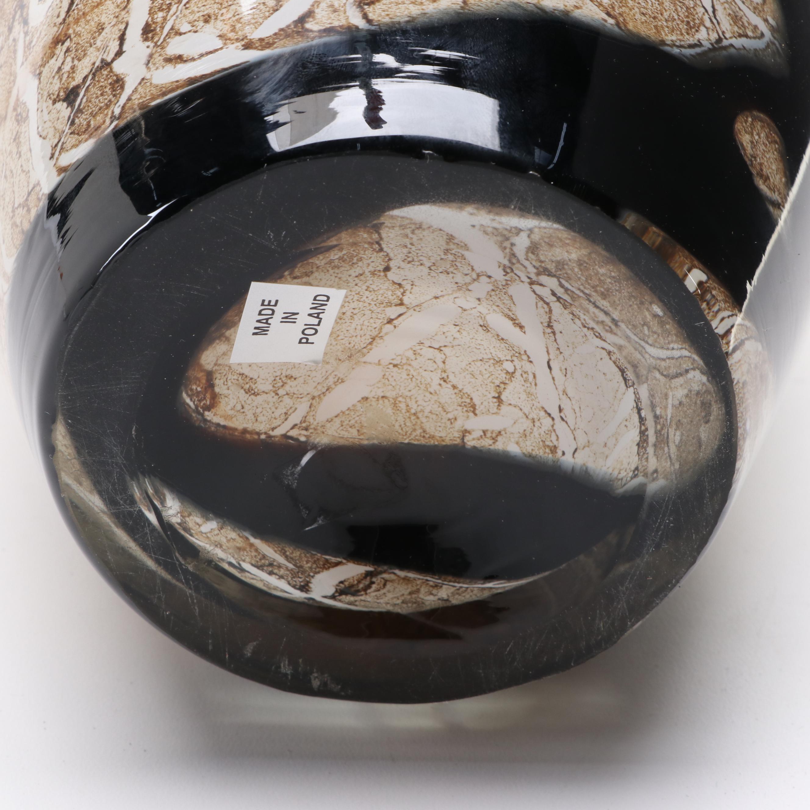 Józefina Polish Blown Art Glass Handkerchief Vase