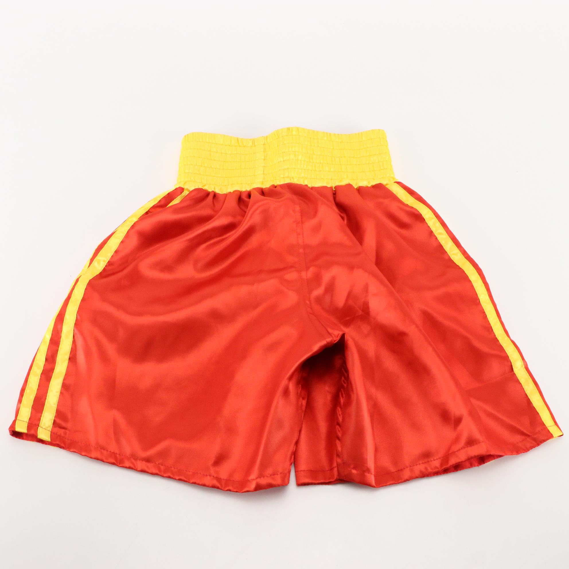 Dolph Lundgren Signed "Ivan Drago" Themed Boxing Trunks