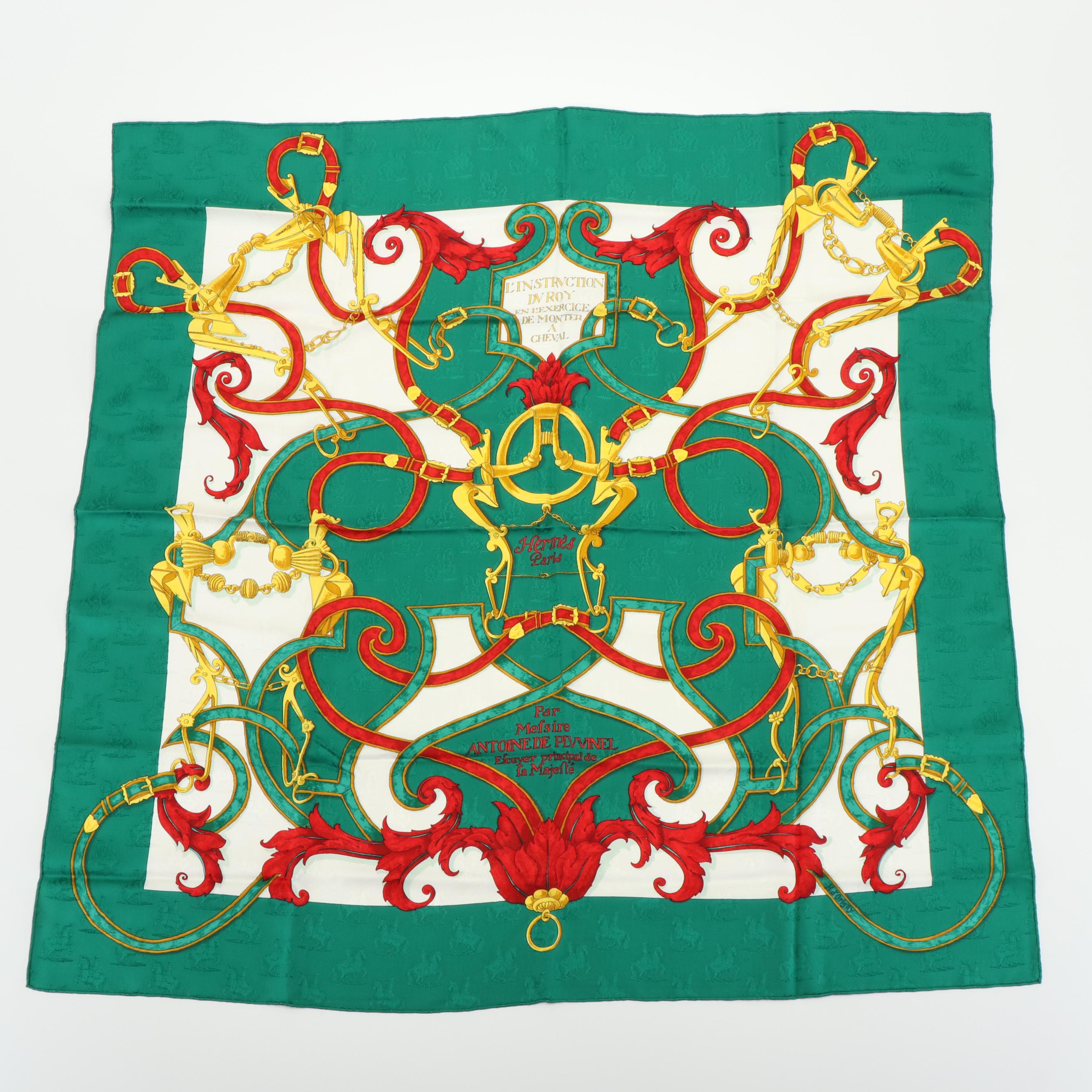 Hermès "L'Instruction du Roy en l'Exercice de Monter a Cheval" Scarf 90 in Silk