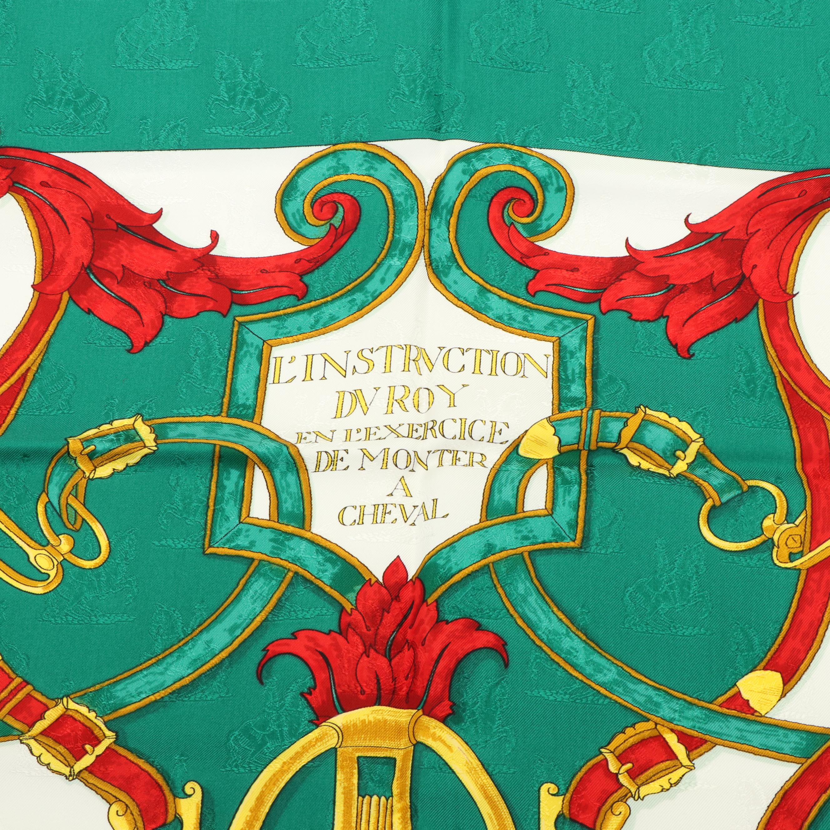 Hermès "L'Instruction du Roy en l'Exercice de Monter a Cheval" Scarf 90 in Silk