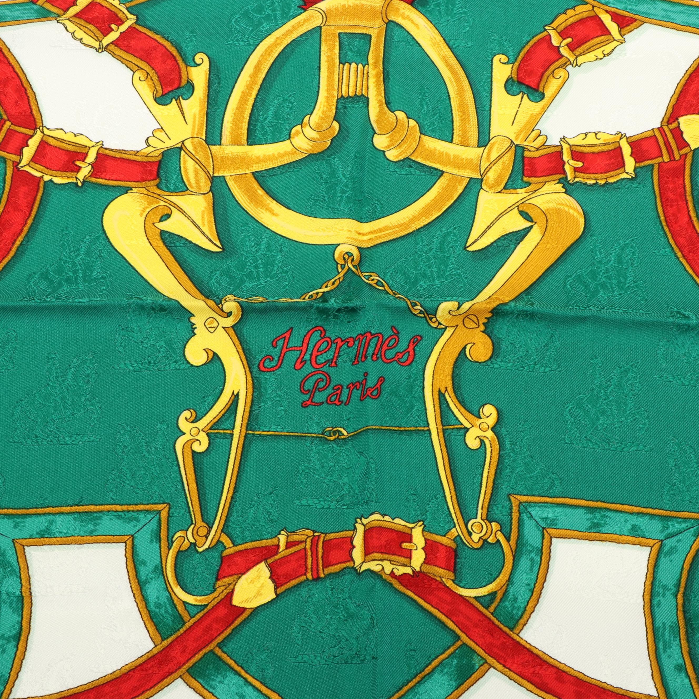 Hermès "L'Instruction du Roy en l'Exercice de Monter a Cheval" Scarf 90 in Silk