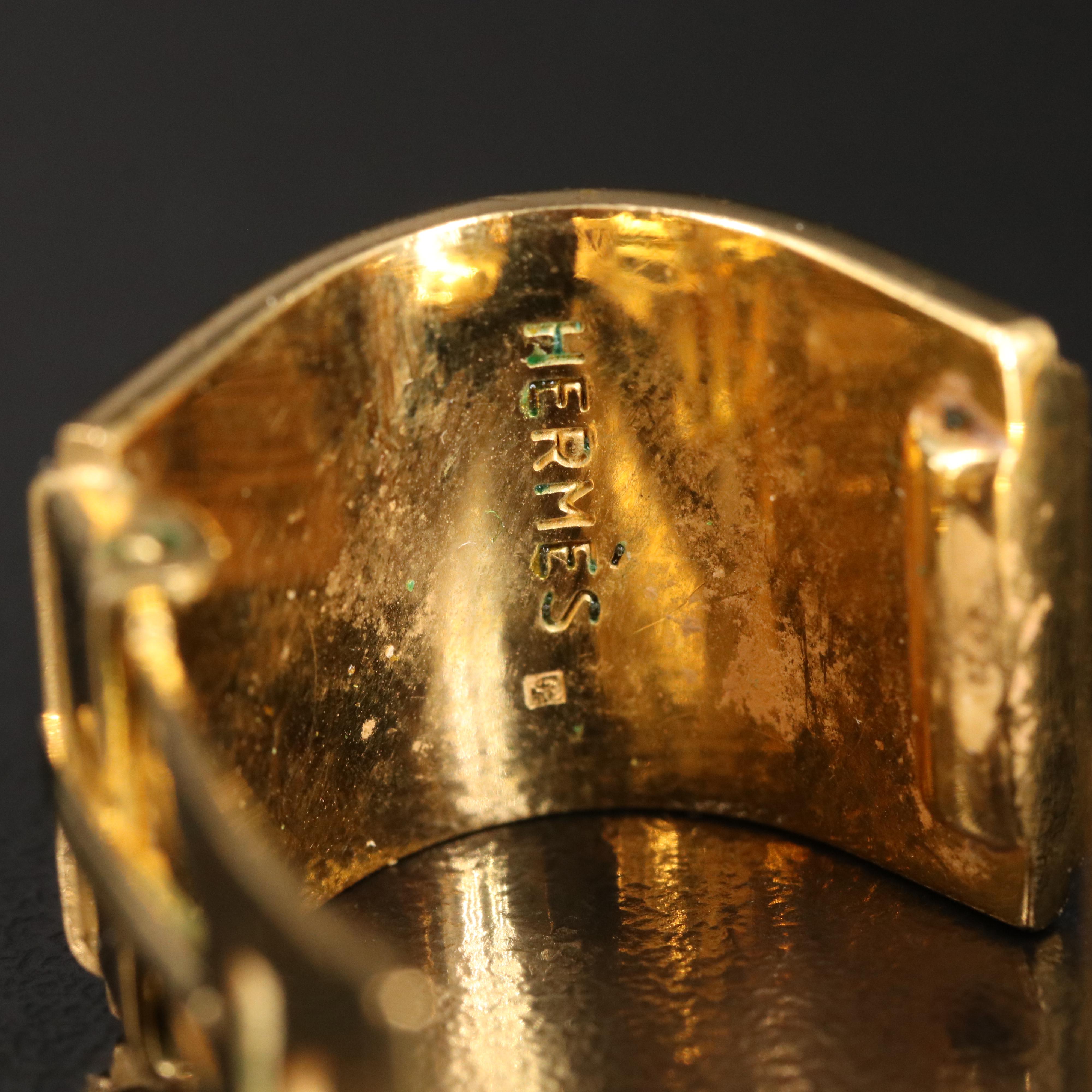 Hermès Enamel Half Hoop Earrings