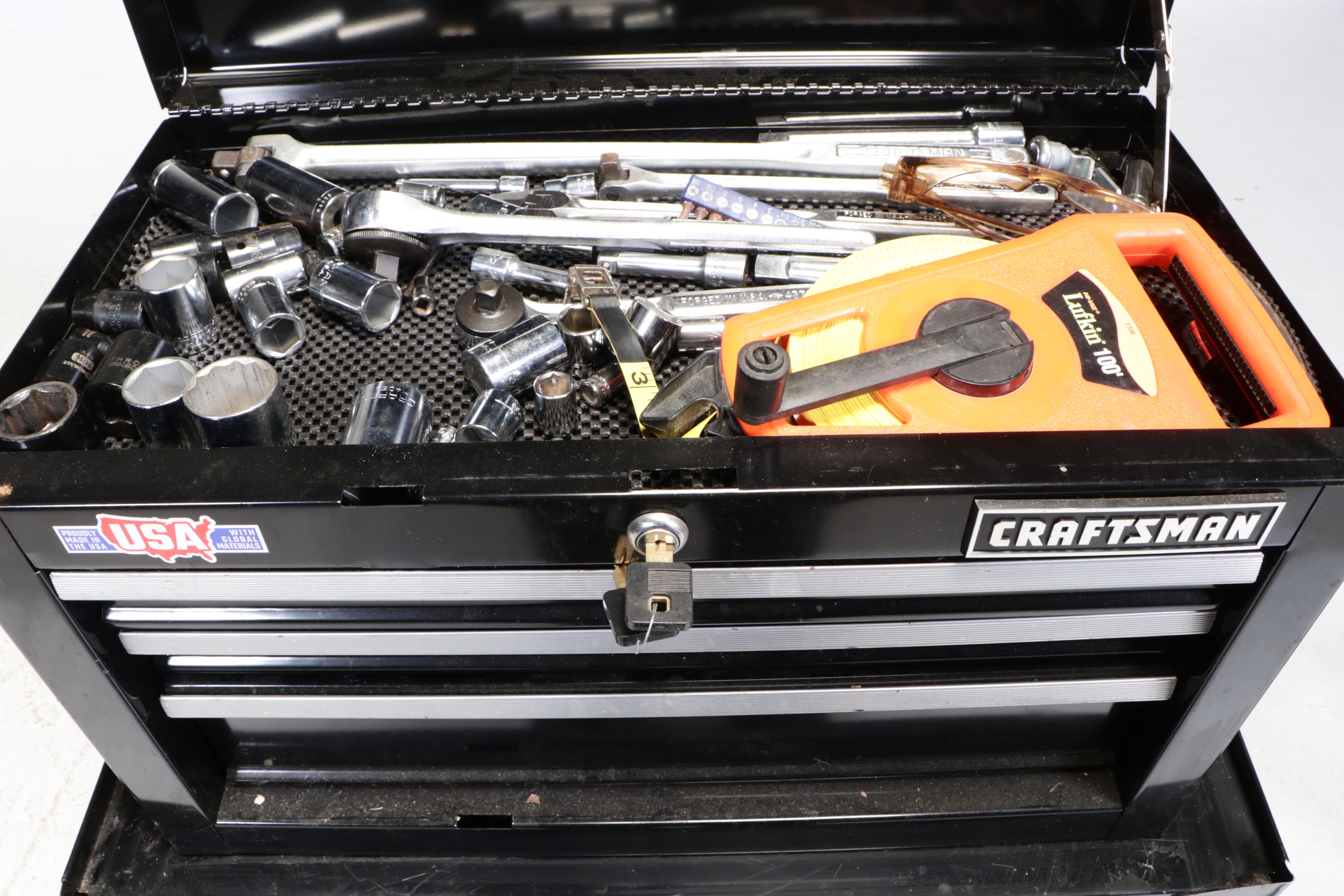 Craftsman Black Enamel and Aluminum Tool Chest on Casters