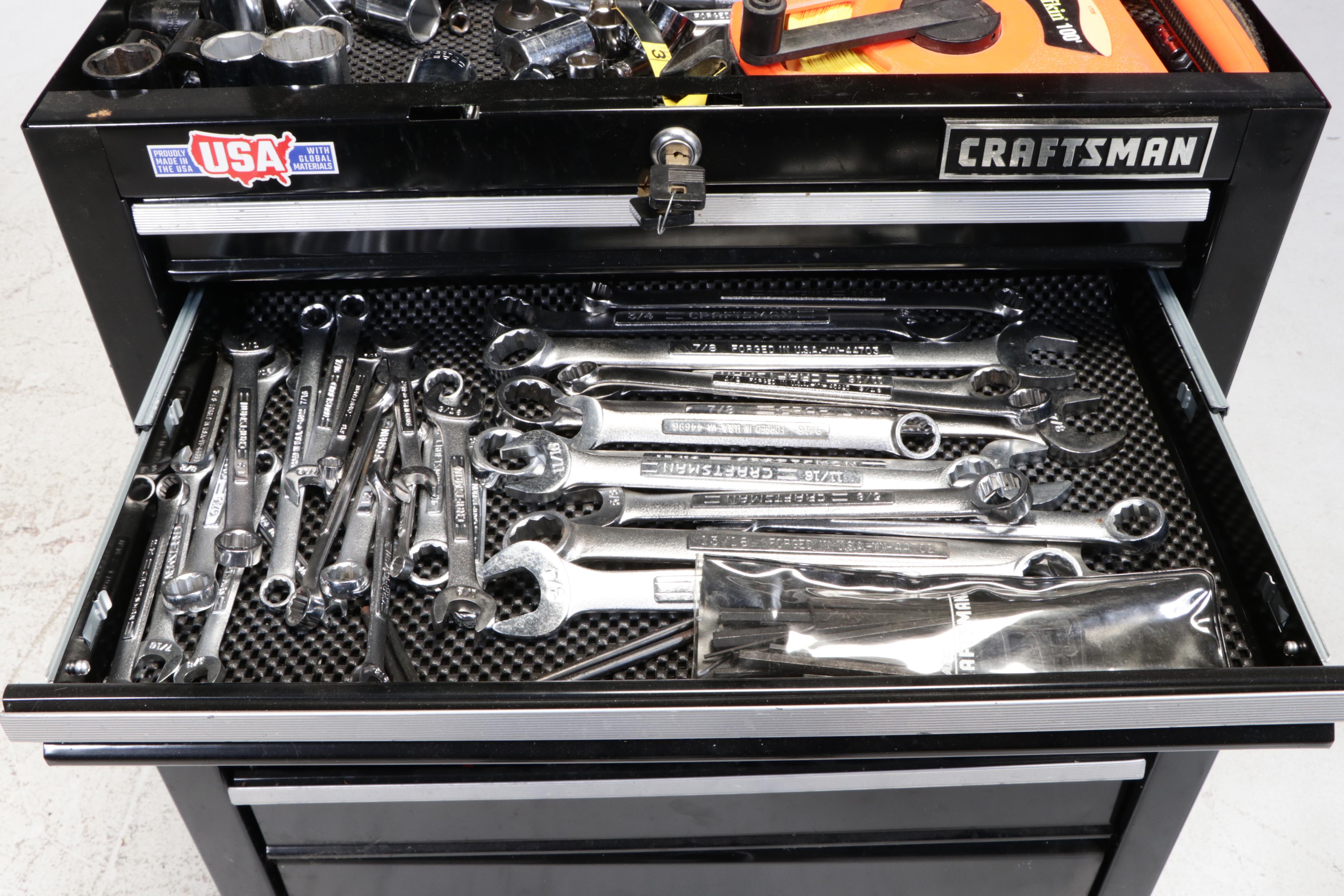 Craftsman Black Enamel and Aluminum Tool Chest on Casters