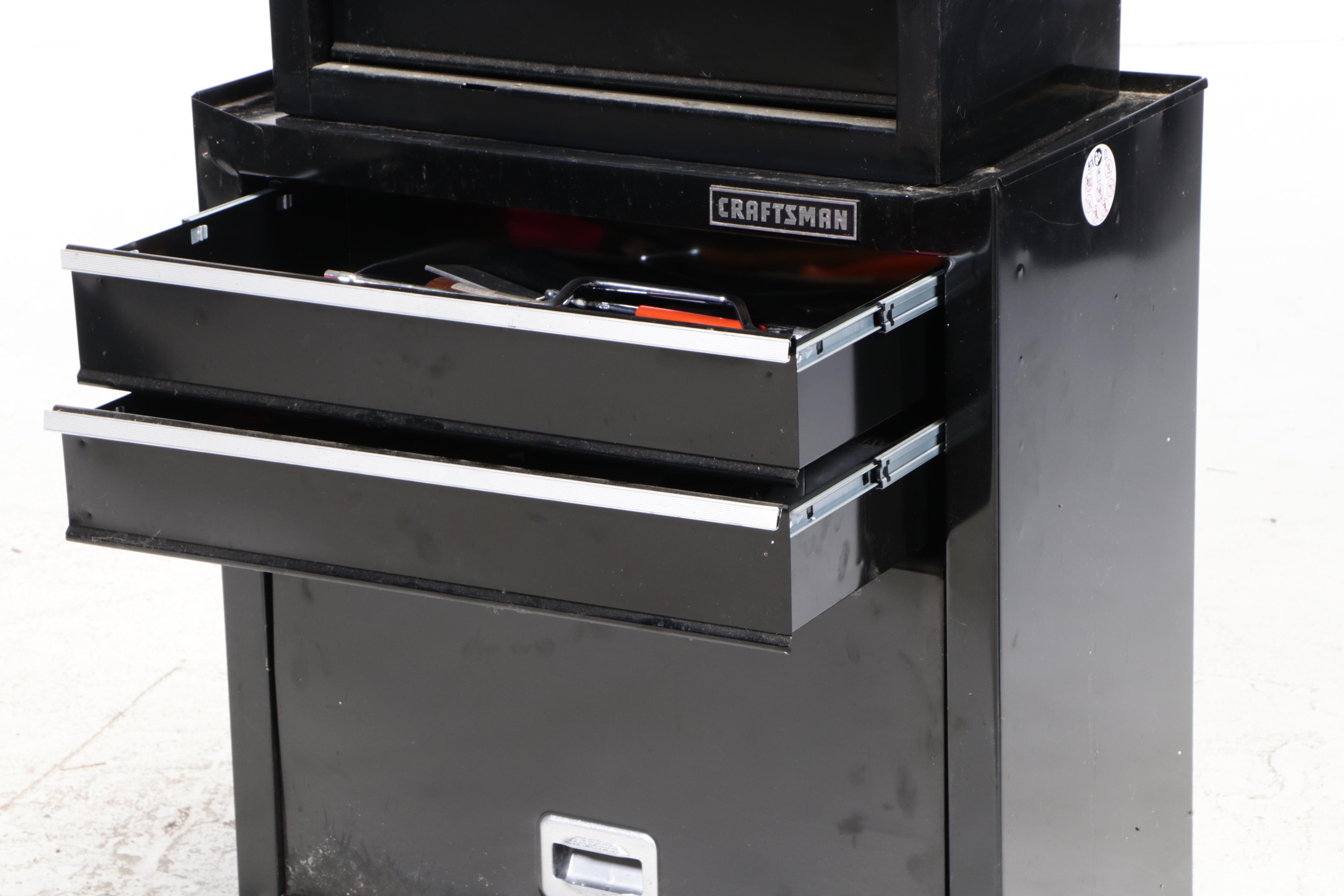 Craftsman Black Enamel and Aluminum Tool Chest on Casters