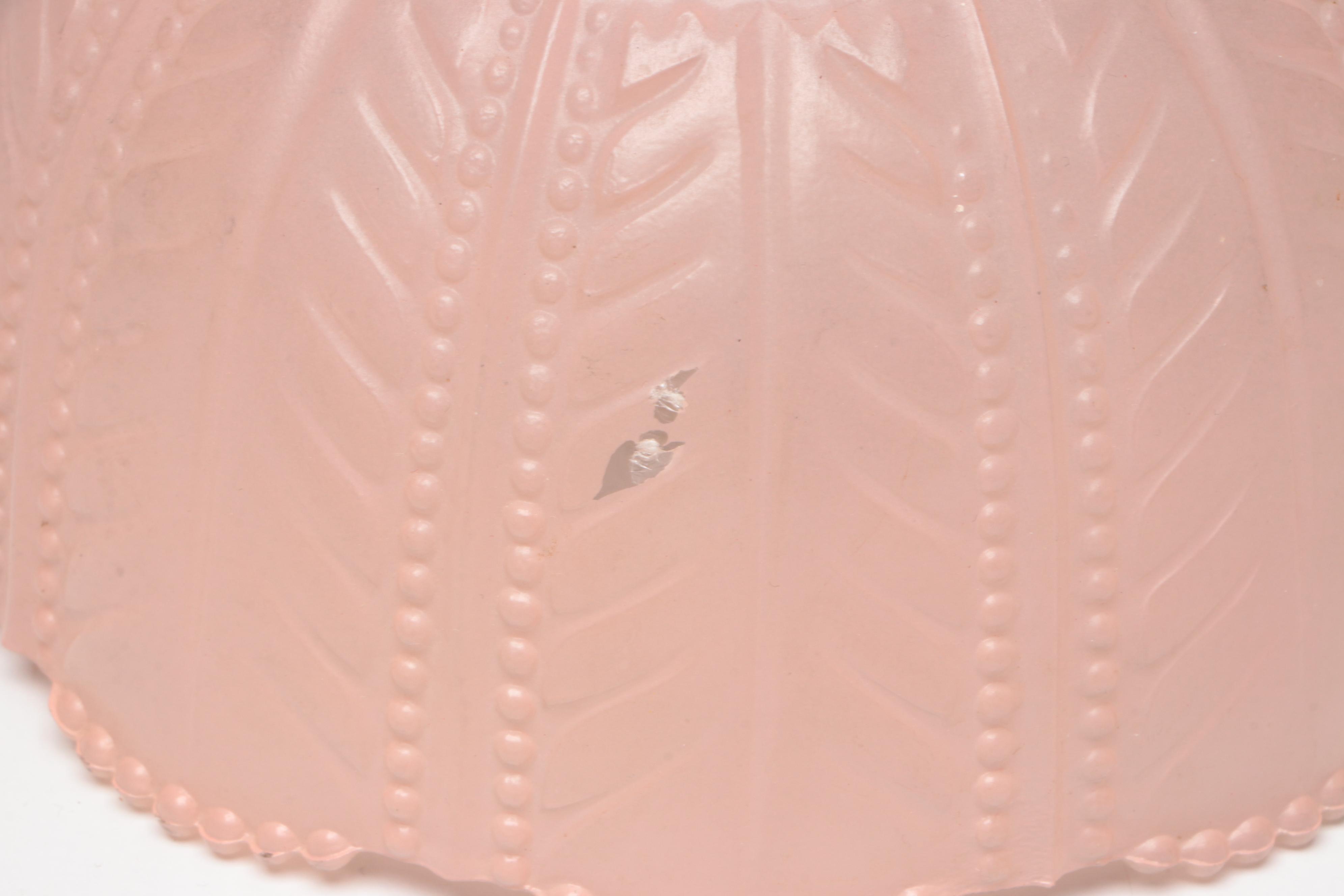 Cased Glass, Pink and Amber Glass Lamp Shades