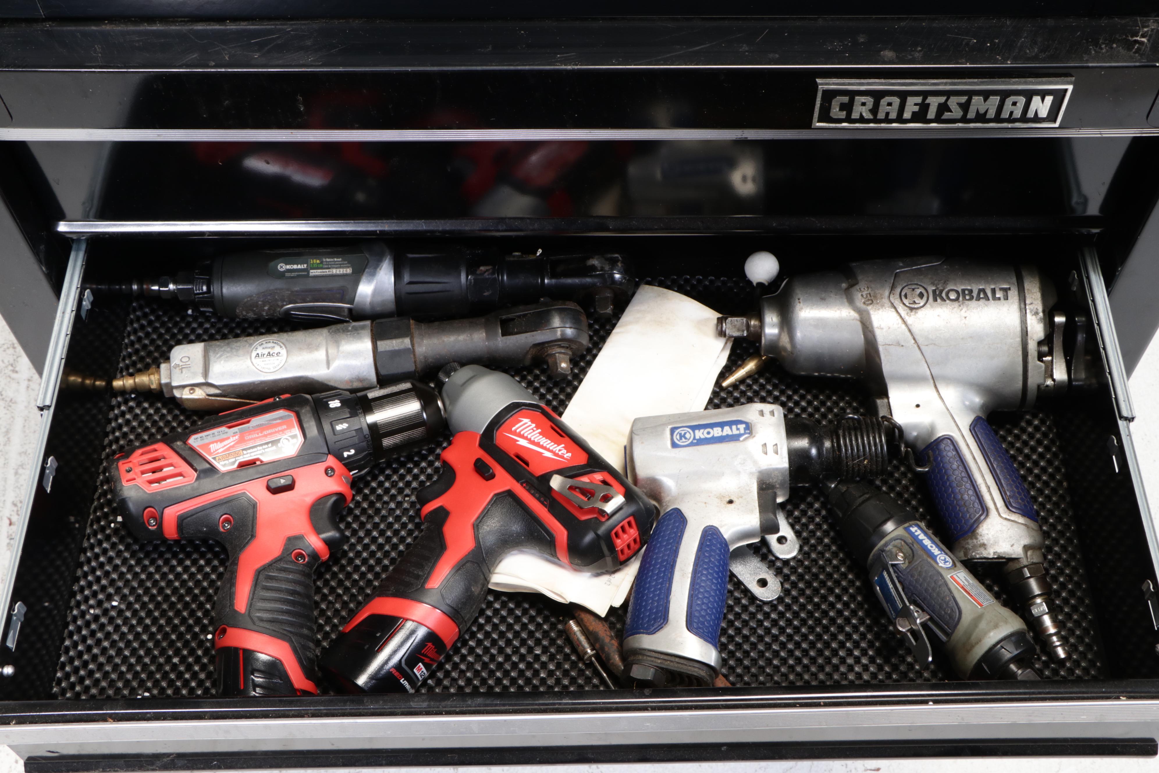 Craftsman Black Enamel and Aluminum Tool Chest on Casters