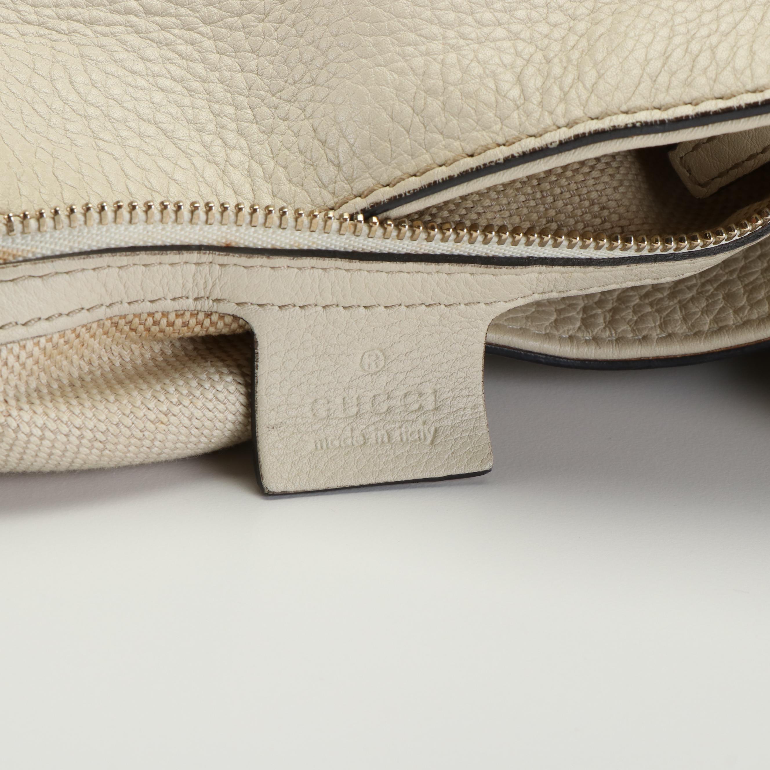 Gucci Soho Cellarius  White Leather Tote Bag