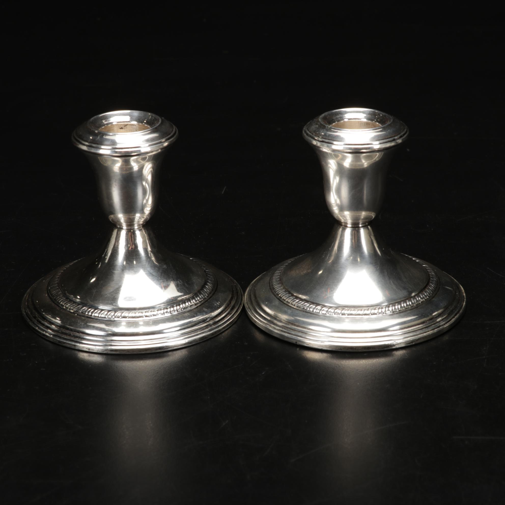 Sterling Silver Candlesticks, Shakers and Fine China "Platinum Wheat" Dinnerware