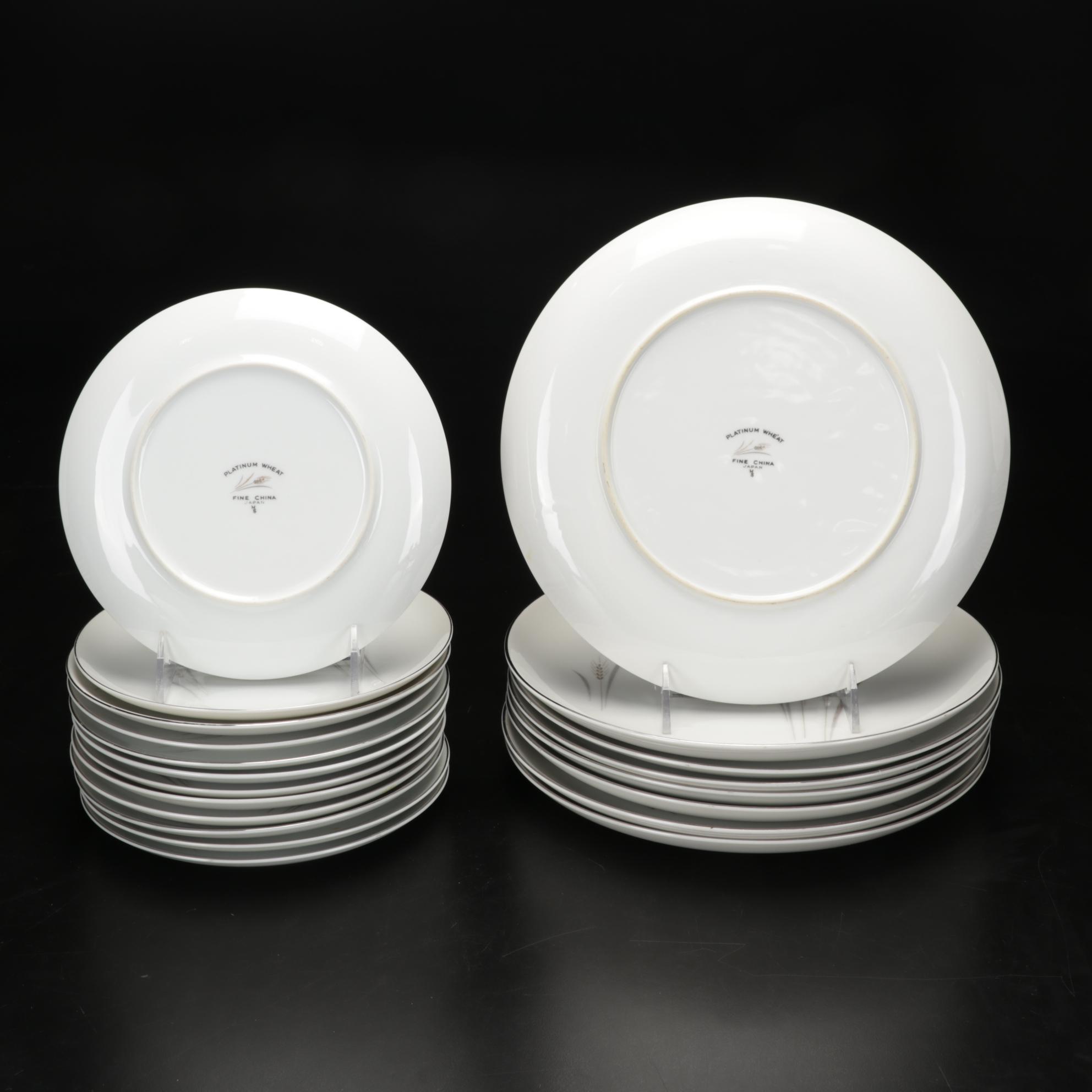 Sterling Silver Candlesticks, Shakers and Fine China "Platinum Wheat" Dinnerware